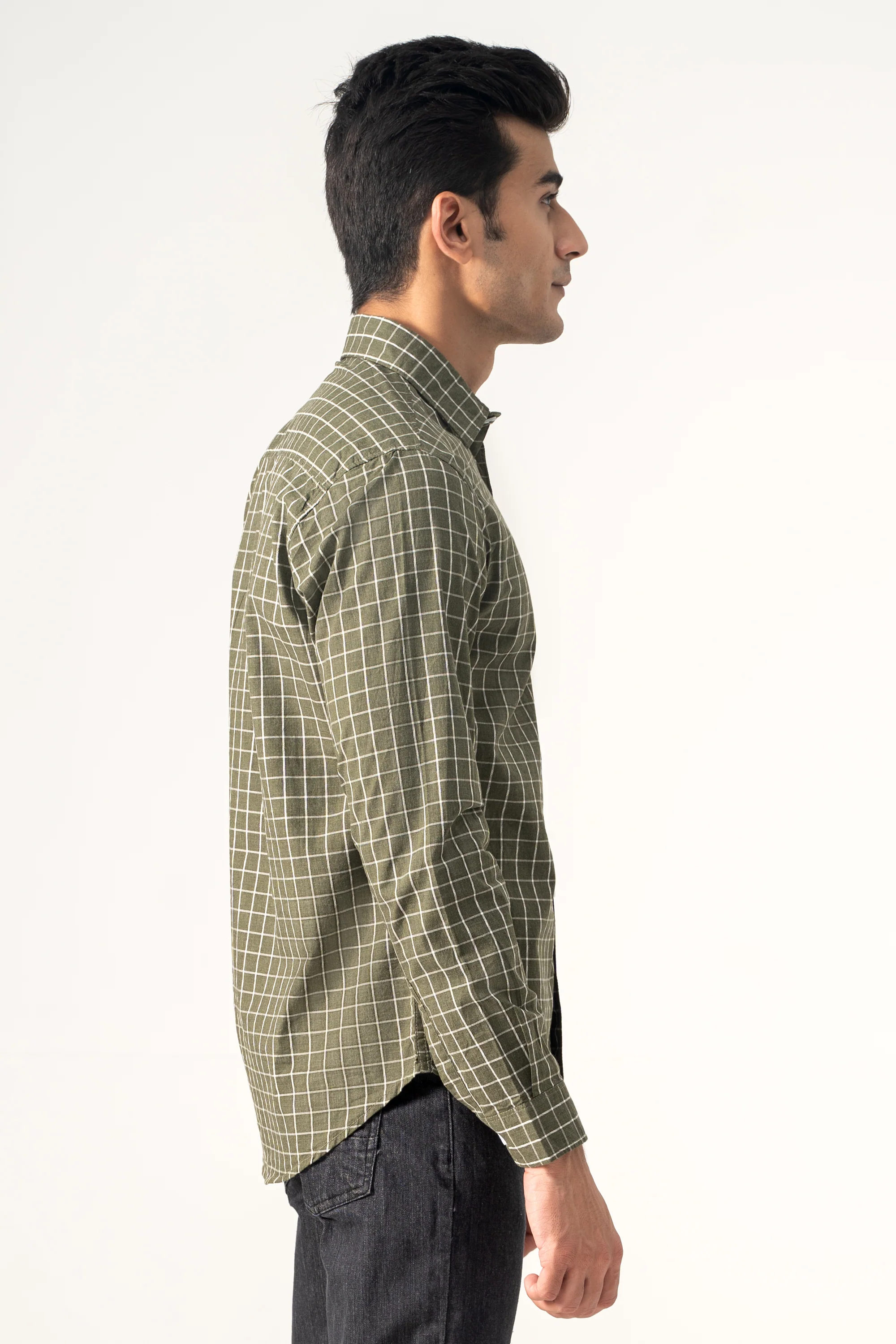CASUAL SHIRT OLIVE CHECK - Image 3