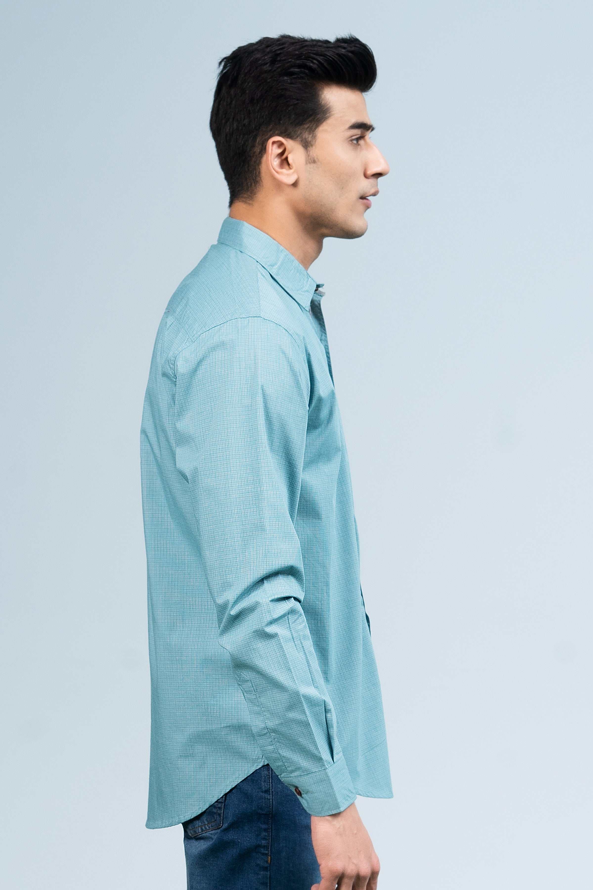 CASUAL SHIRT SEA GREEN - Image 3