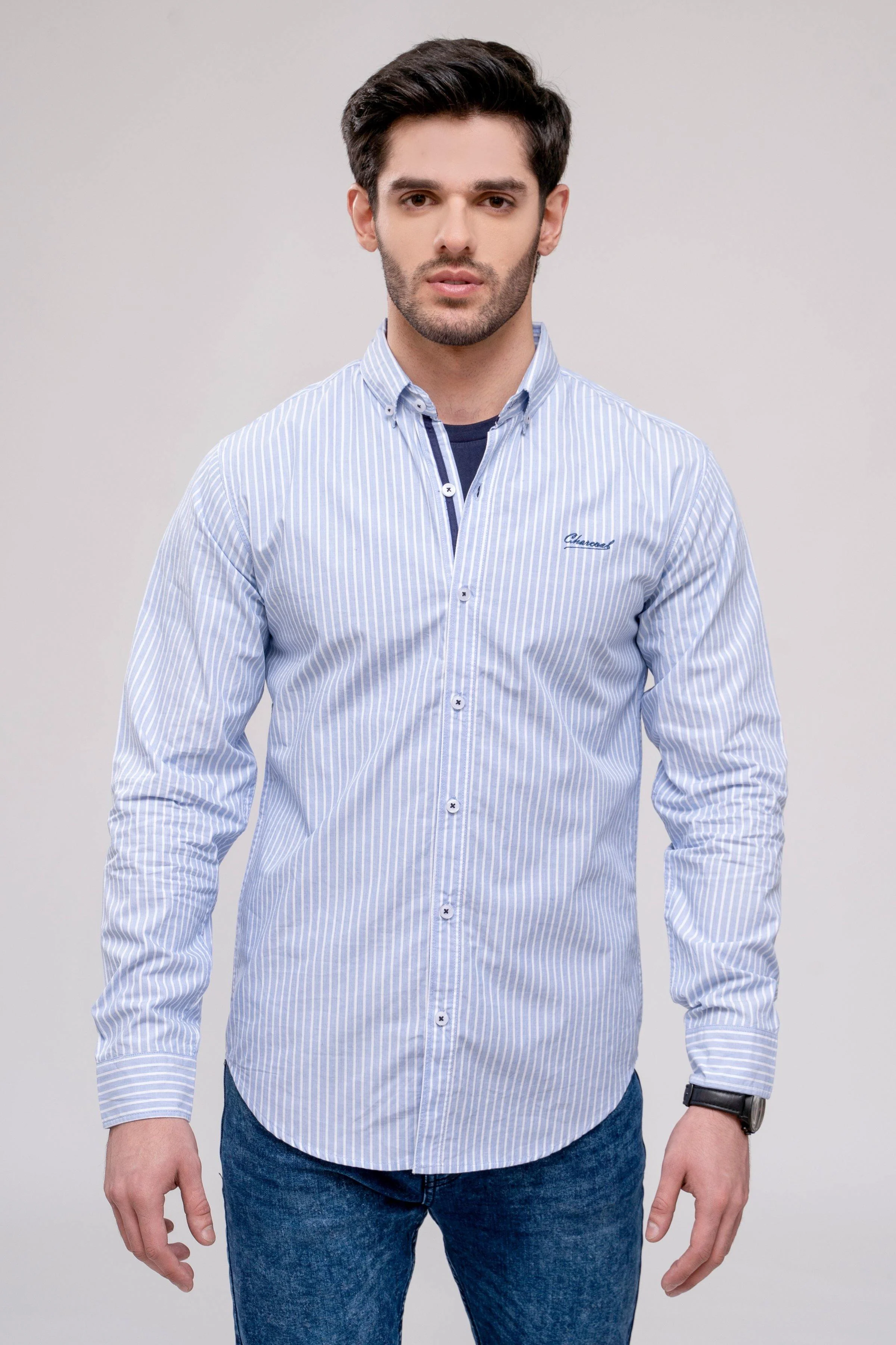 CASUAL SHIRT SKY WHITE LINE - Image 2