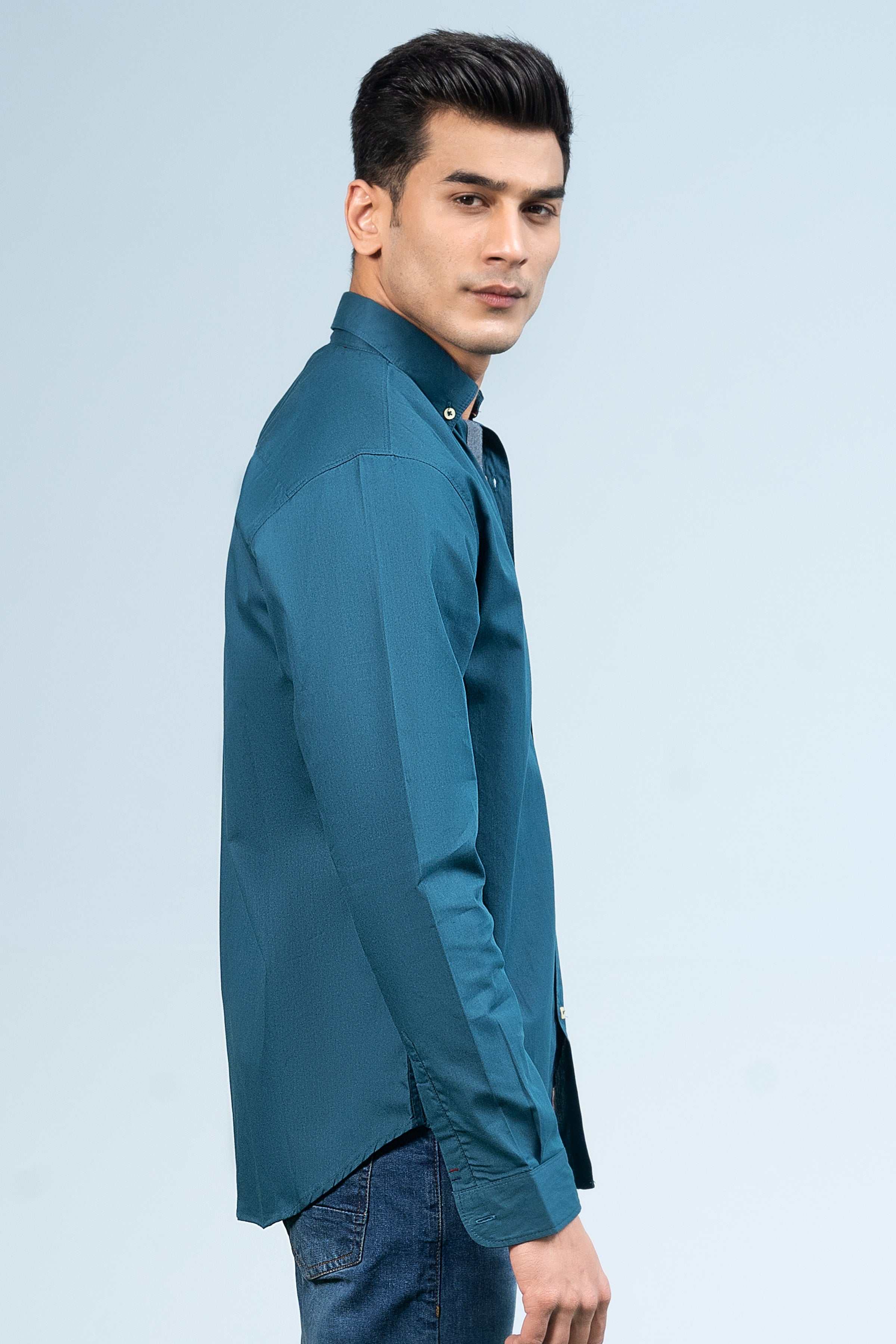 CASUAL SHIRT TAN BLUE - Image 3