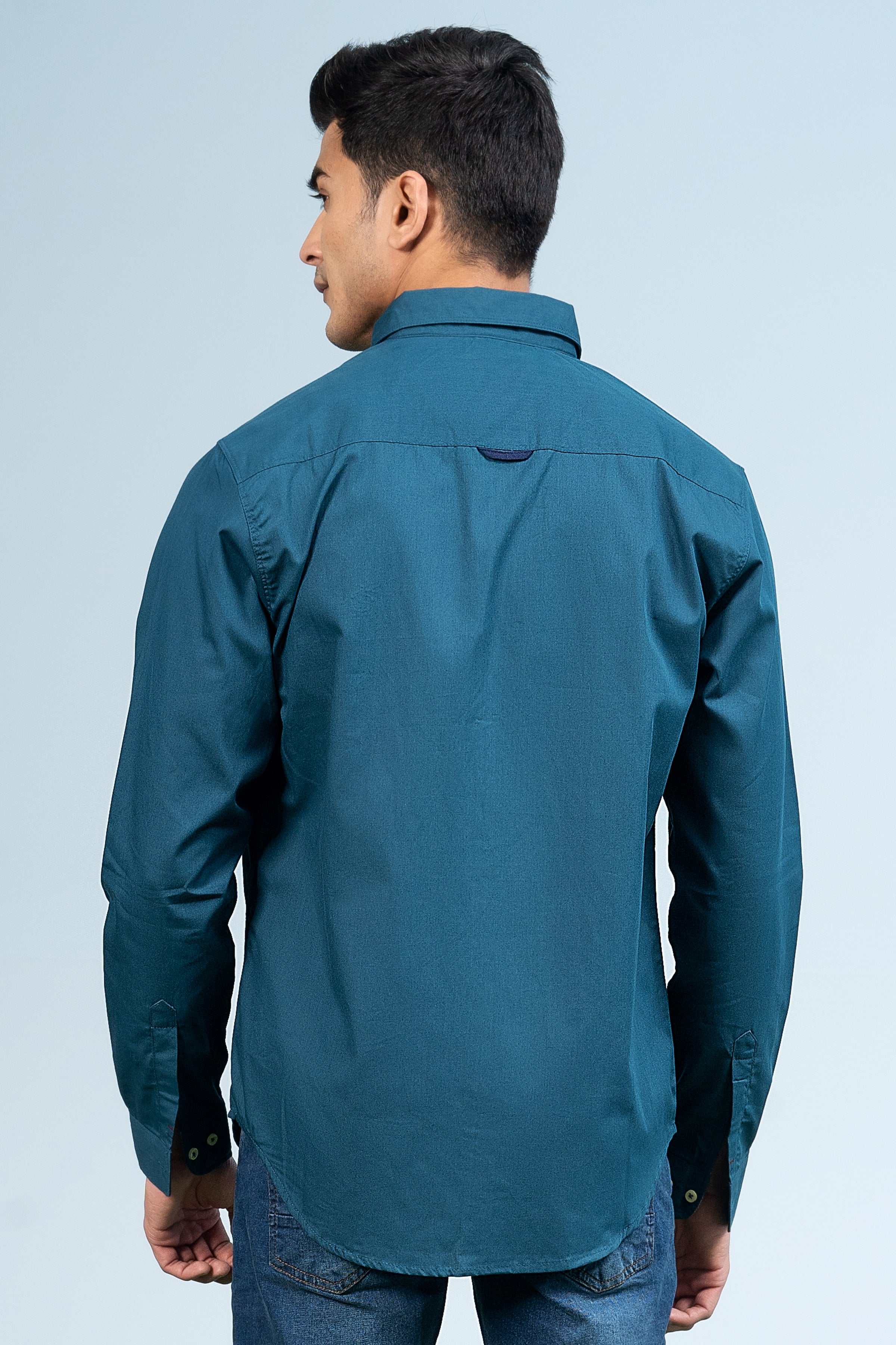 CASUAL SHIRT TAN BLUE - Image 4