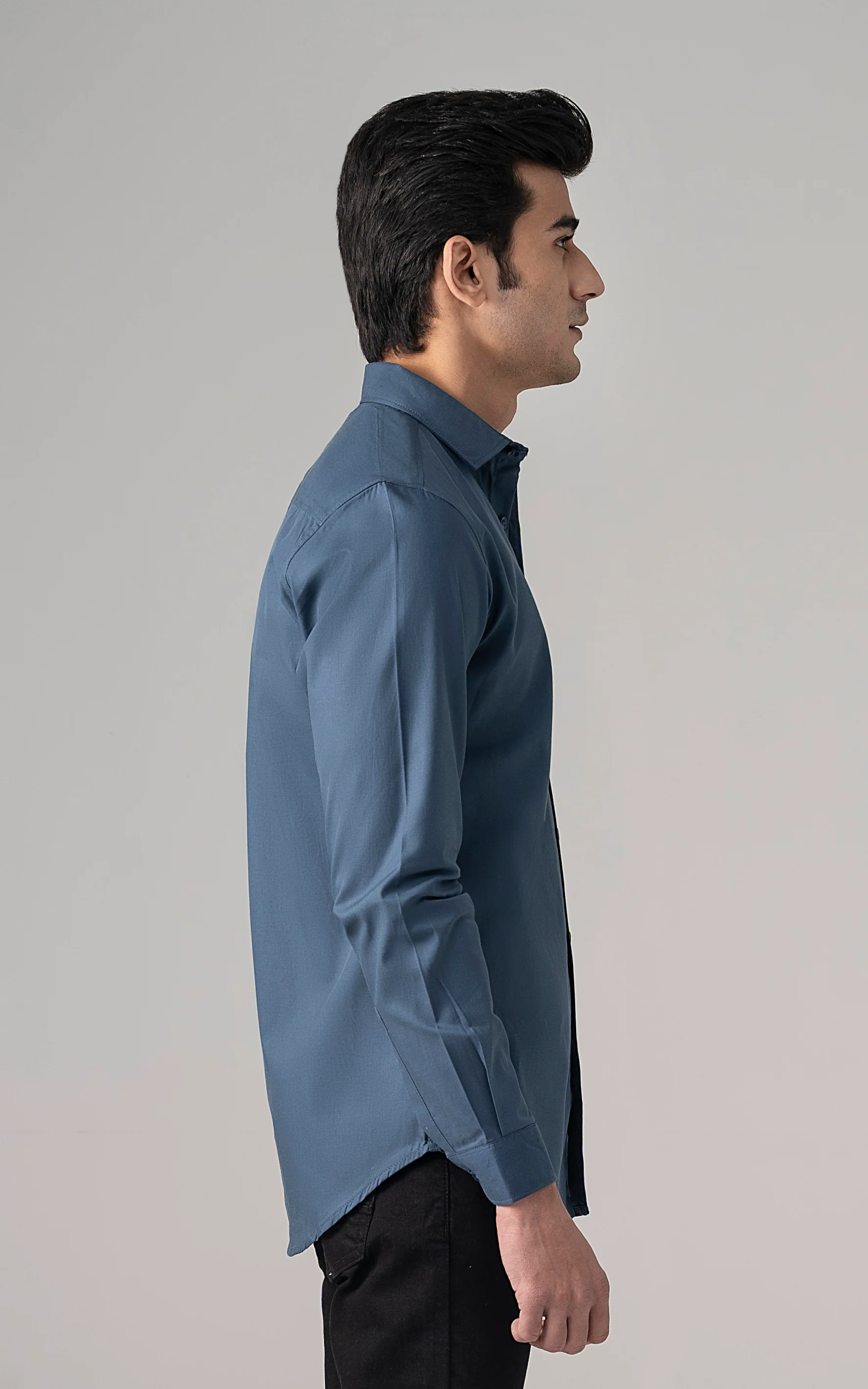 CASUAL SHIRT TEAL BLUE - Image 3