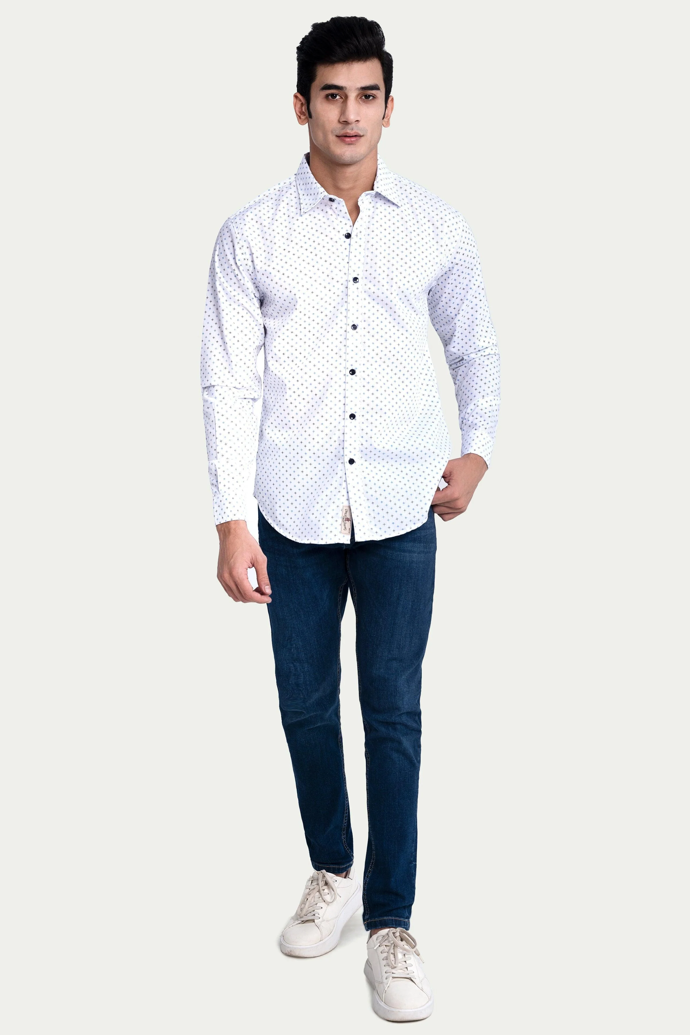 CASUAL SHIRT WHITE PRINTED