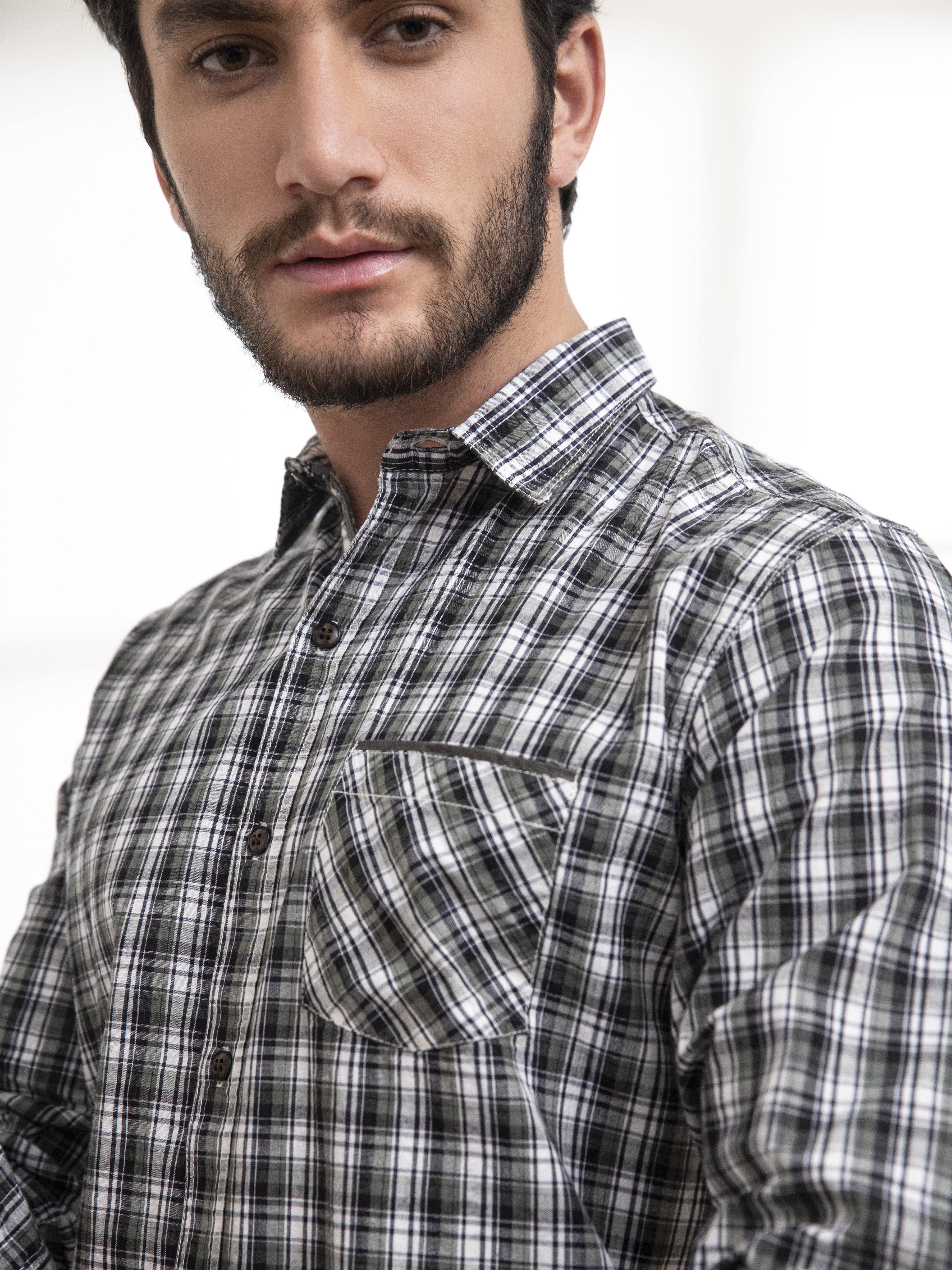 CASUAL SHIRTS FULL SLEEVE GREEN CHECK - Image 3