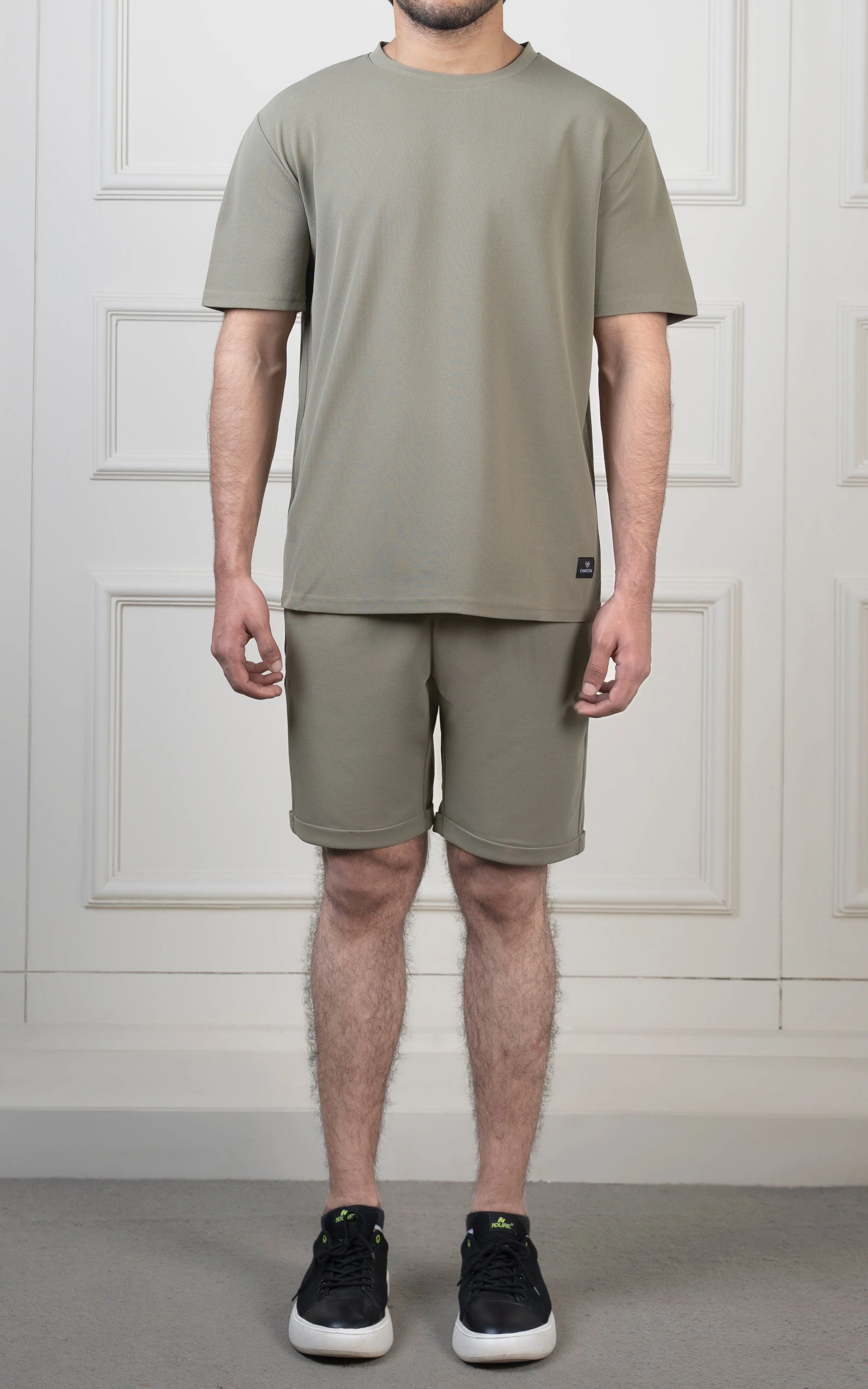 REGULAR FIT TEXTURED SHORT  OLIVE - Image 8