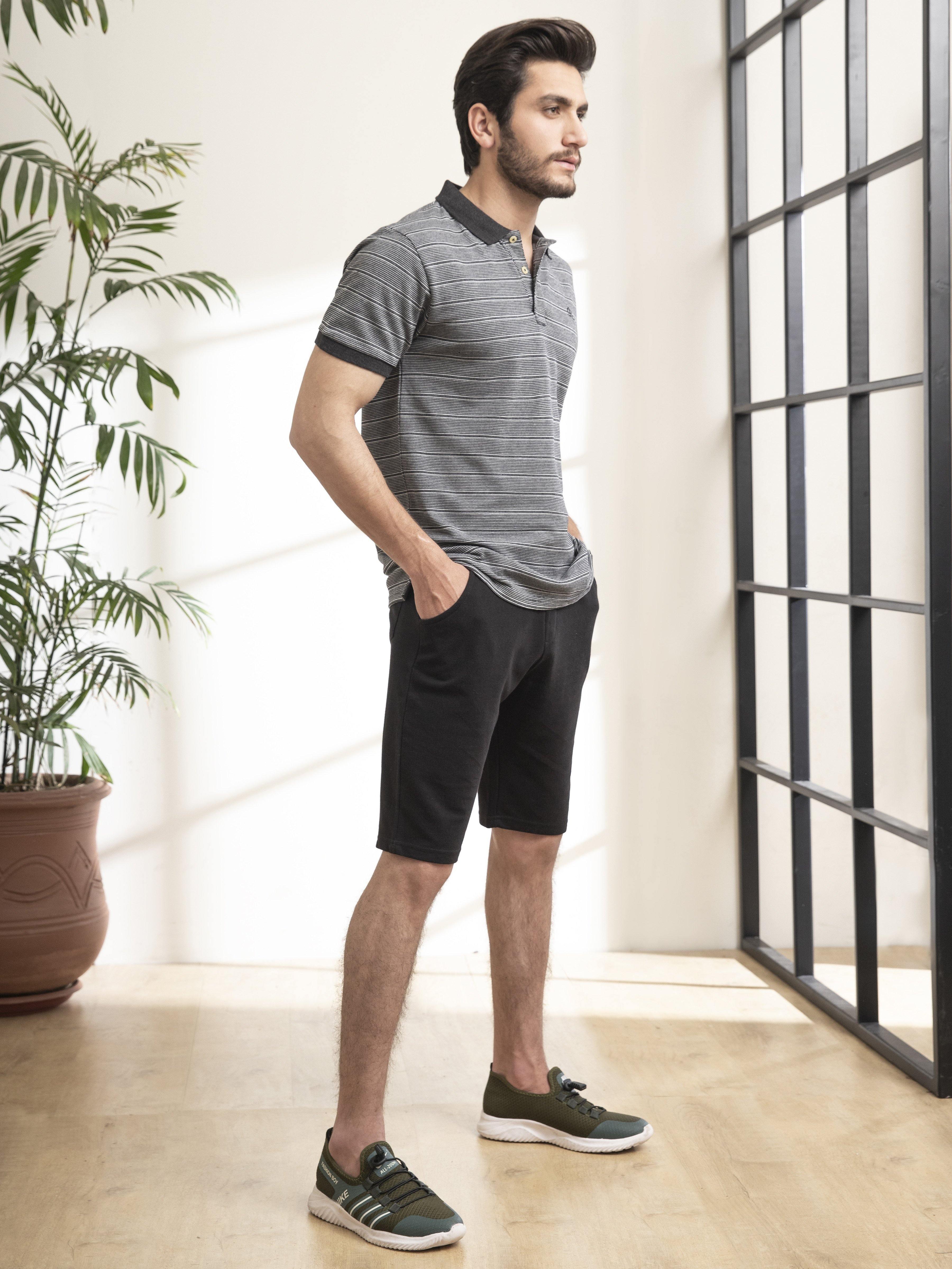CASUAL SHORTS JUMBO PIQUE BLACK - Image 4