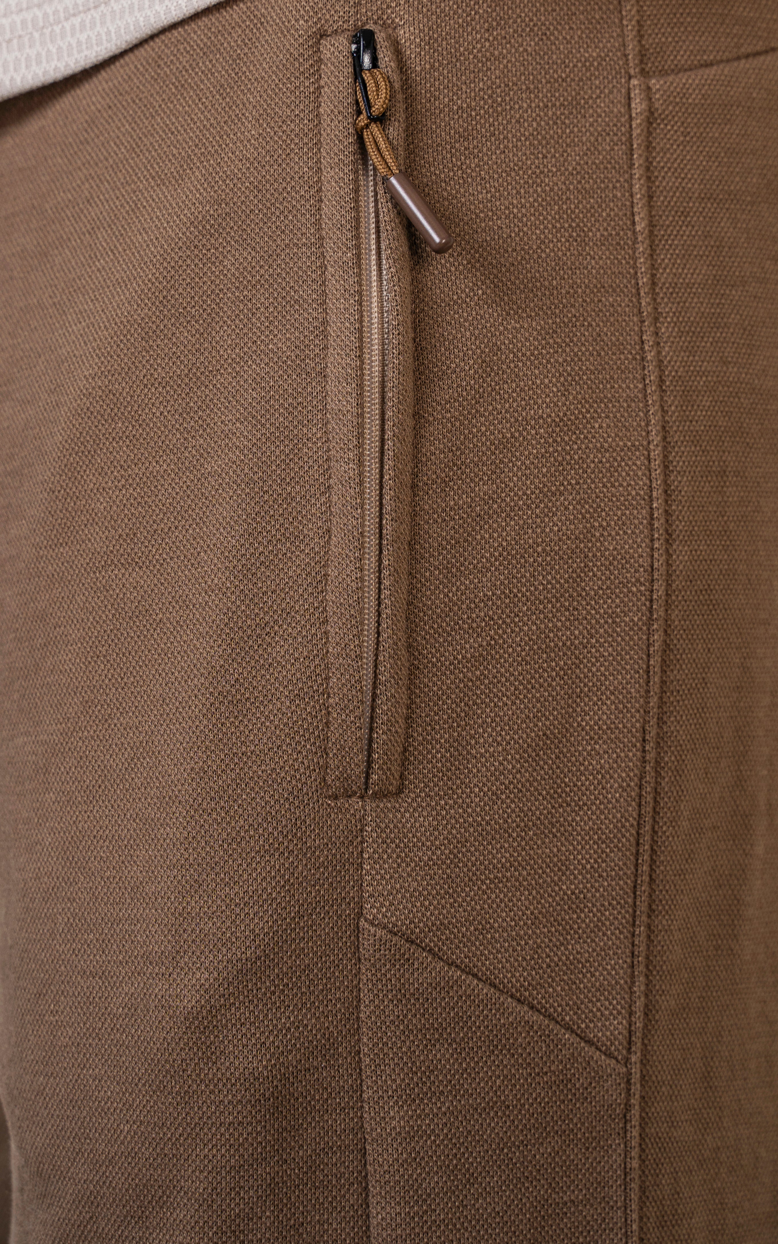 SLIM FIT PIQUE INTERLOCK JOGGER TROUSER KHAKI - Image 3