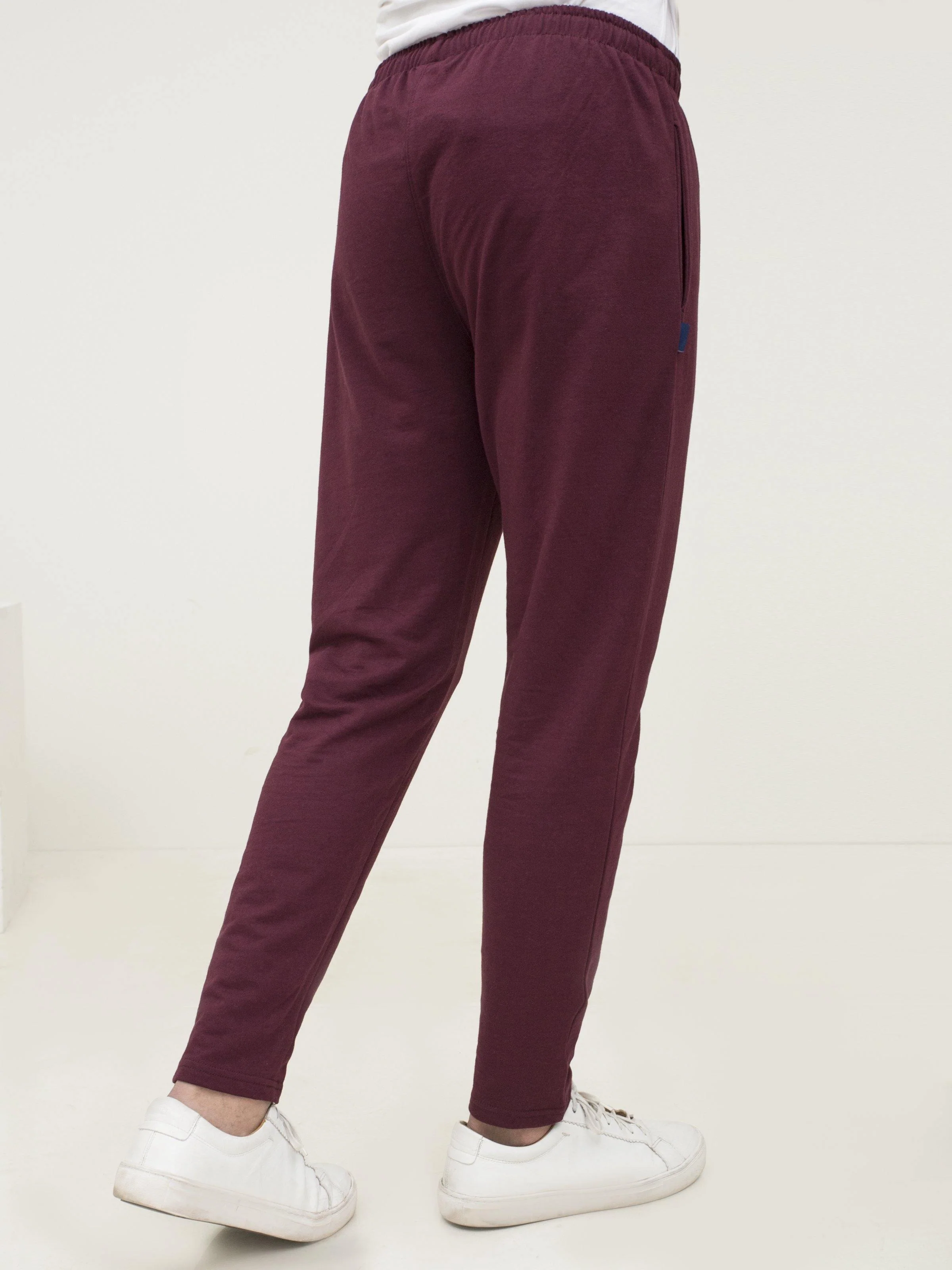 CASUAL TROUSER KNITTED SLEEPWEAR MAROON MELANGE - Image 3