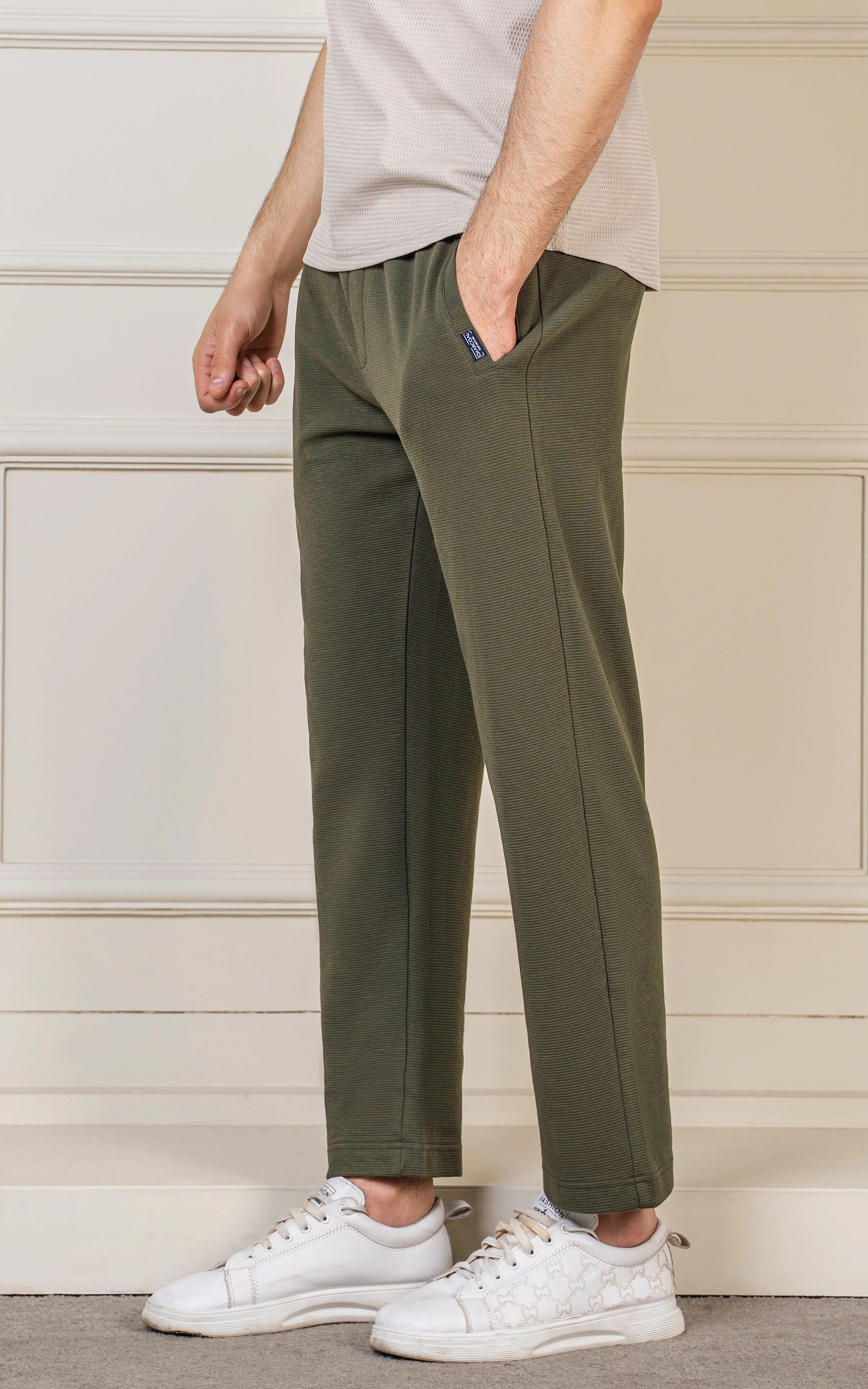 LOOSE FIT OTTOMAN JOGGER TROUSER OLIVE
