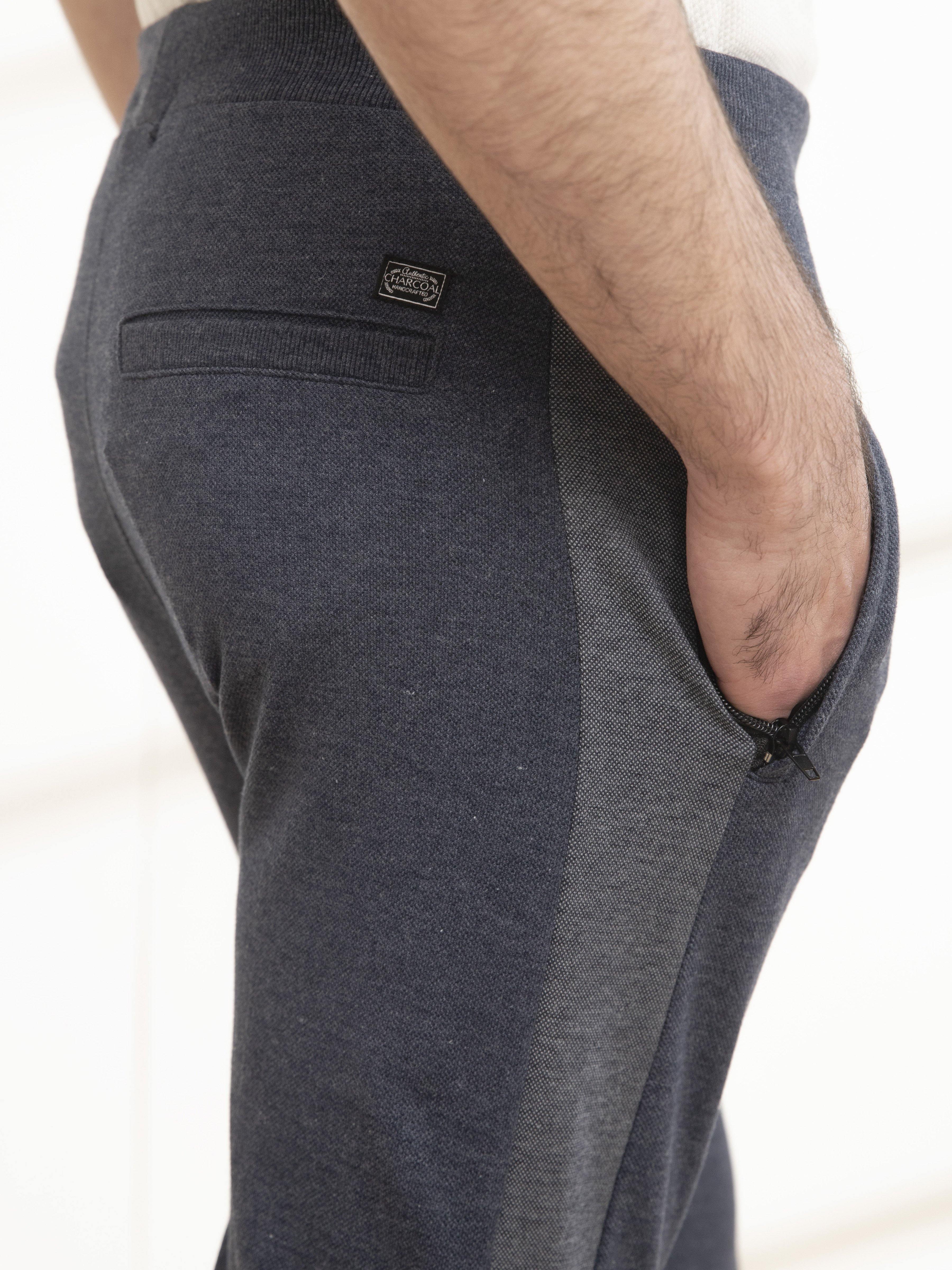 CASUAL TROUSER PIQUE TERRY INDIGO MELANGE - Image 4