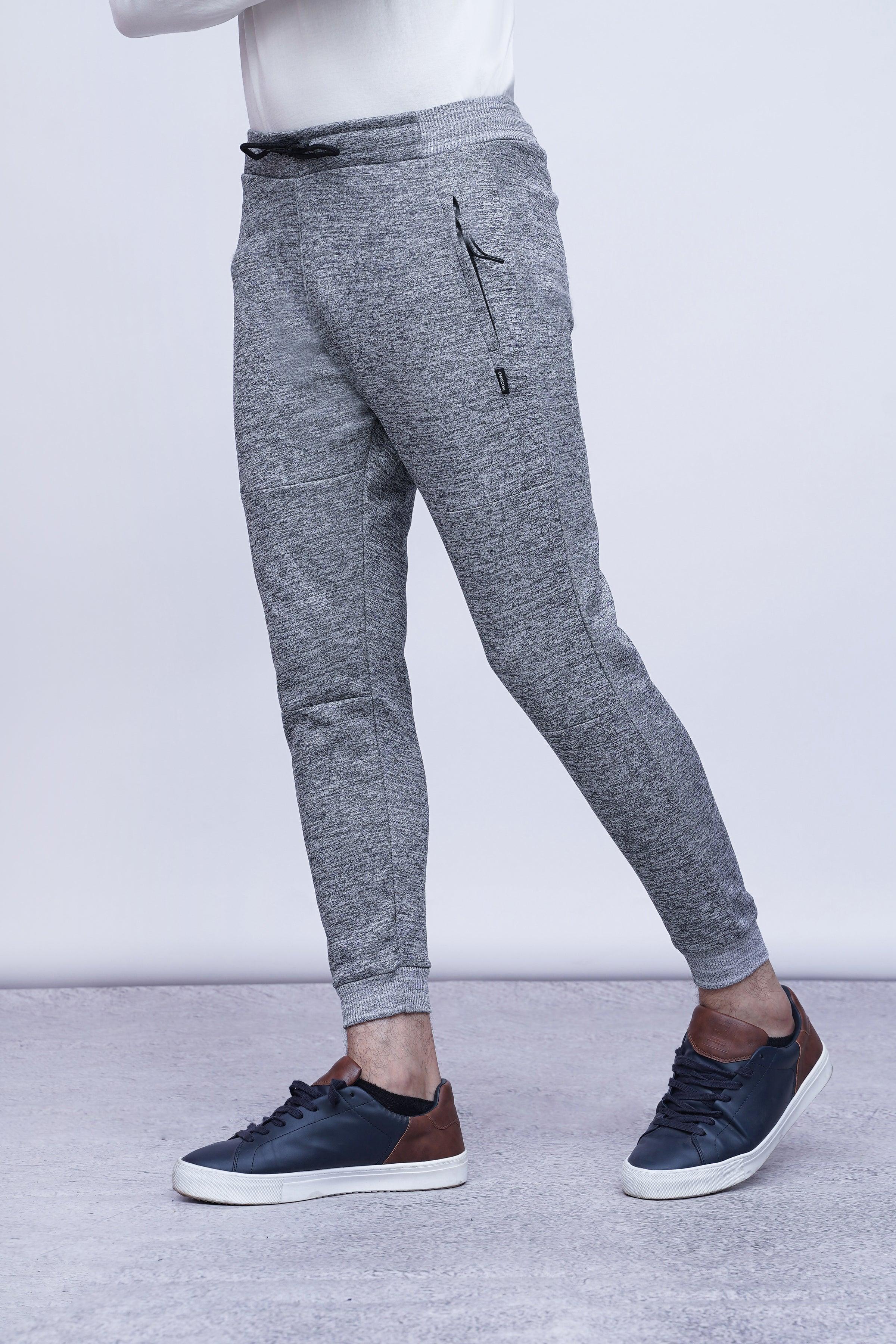 CHAIN YARN FLEECE TROUSER GREY MELANGE