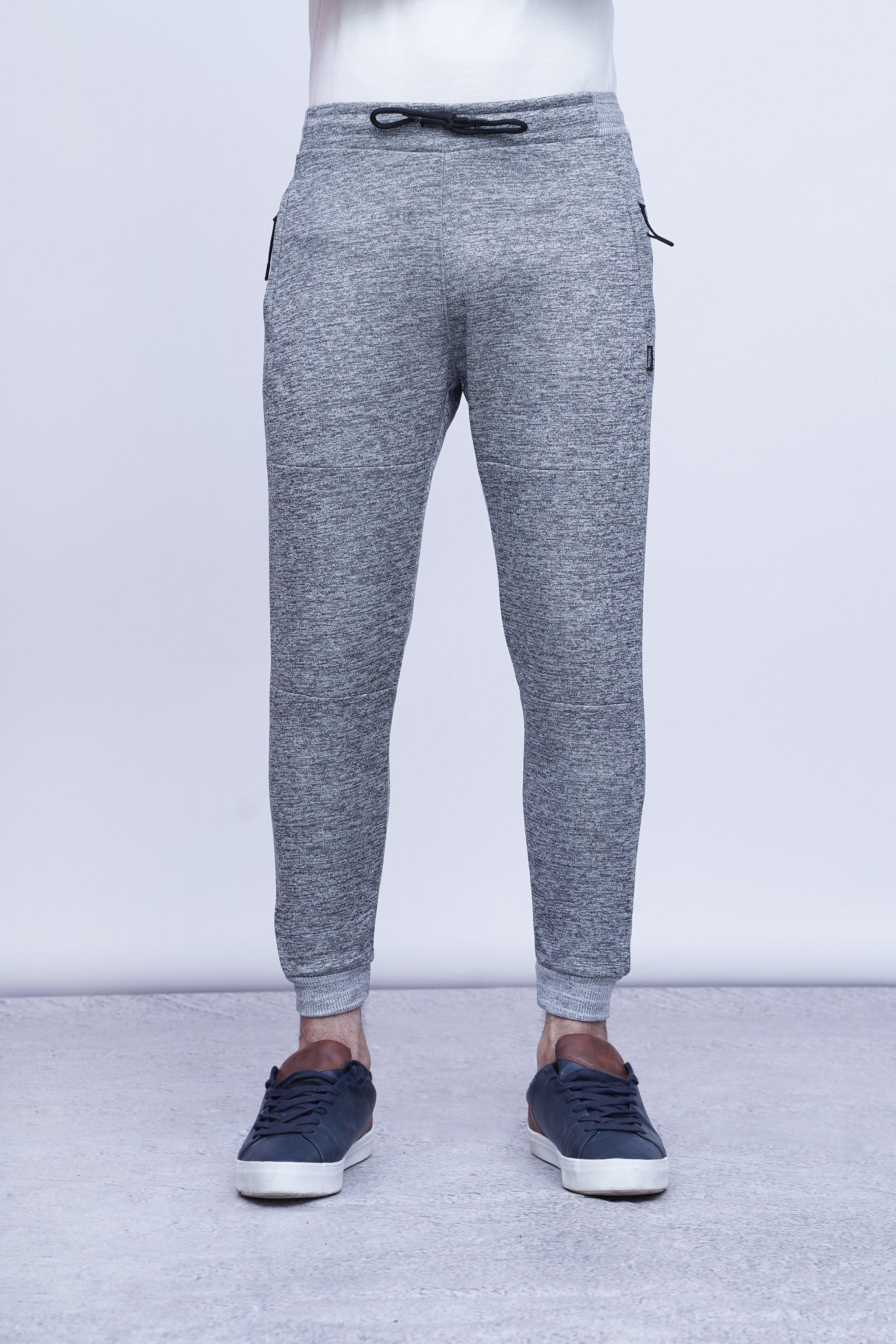 CHAIN YARN FLEECE TROUSER GREY MELANGE - Image 2