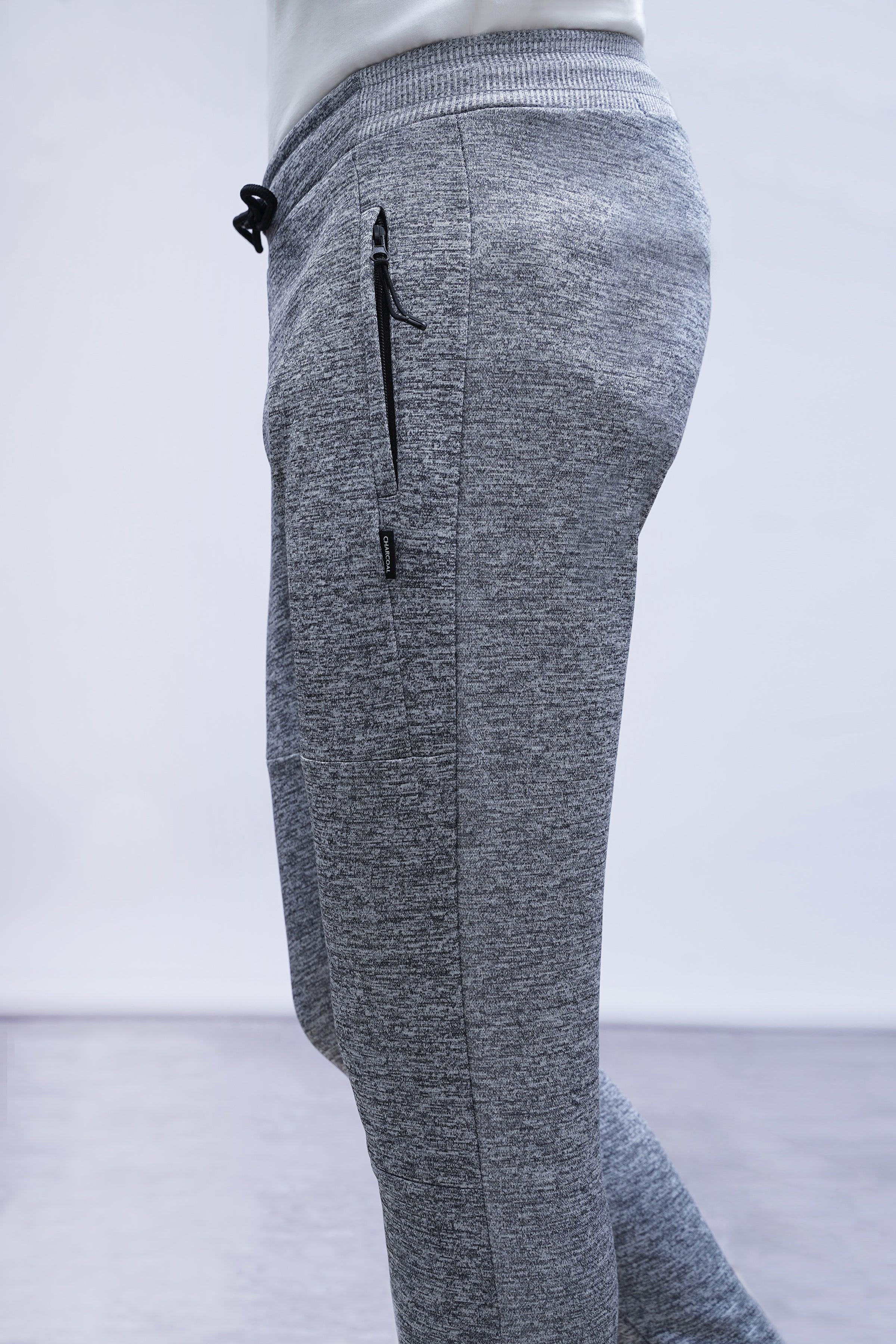 CHAIN YARN FLEECE TROUSER GREY MELANGE - Image 4