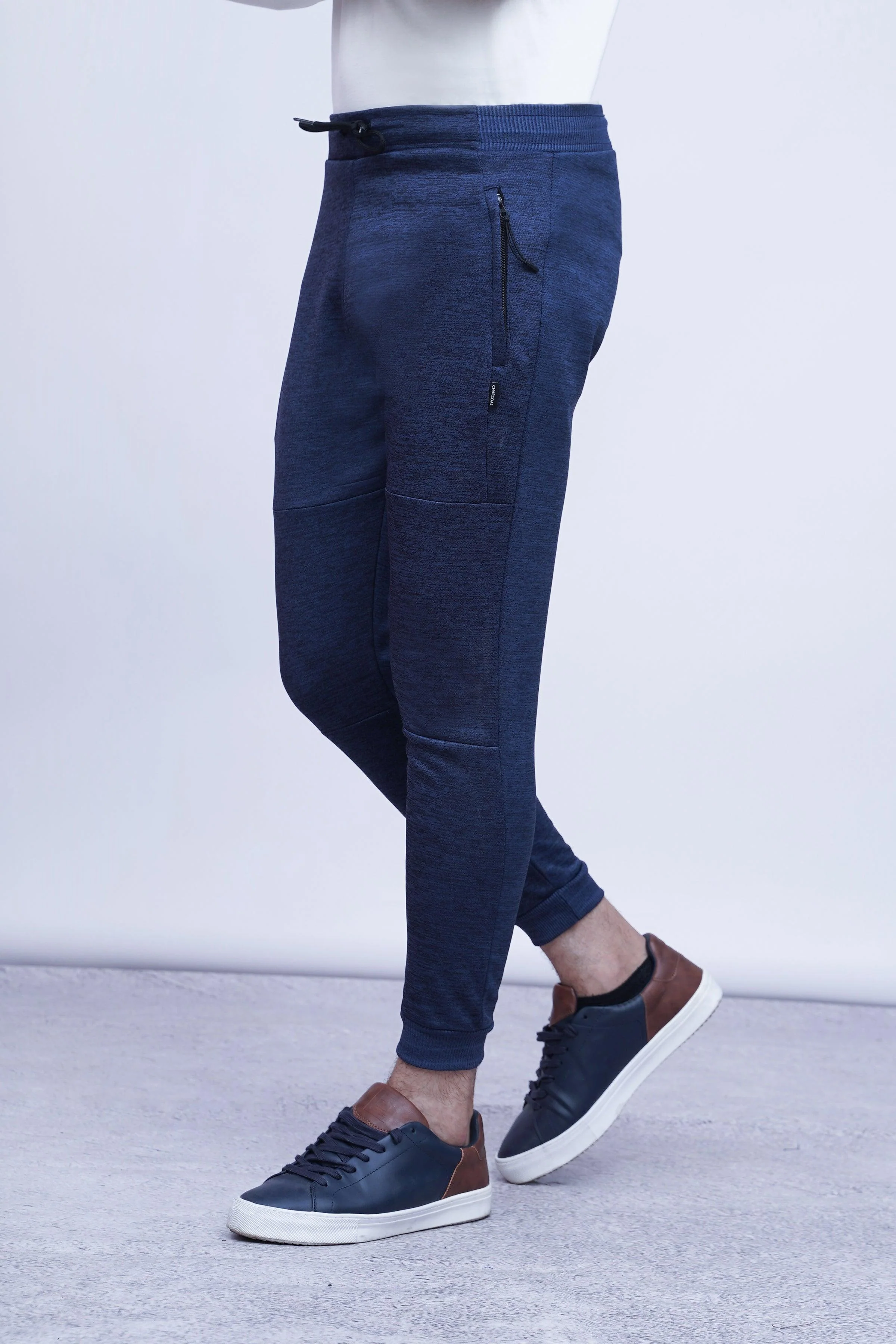 CHAIN YARN FLEECE TROUSER NAVY MELANGE