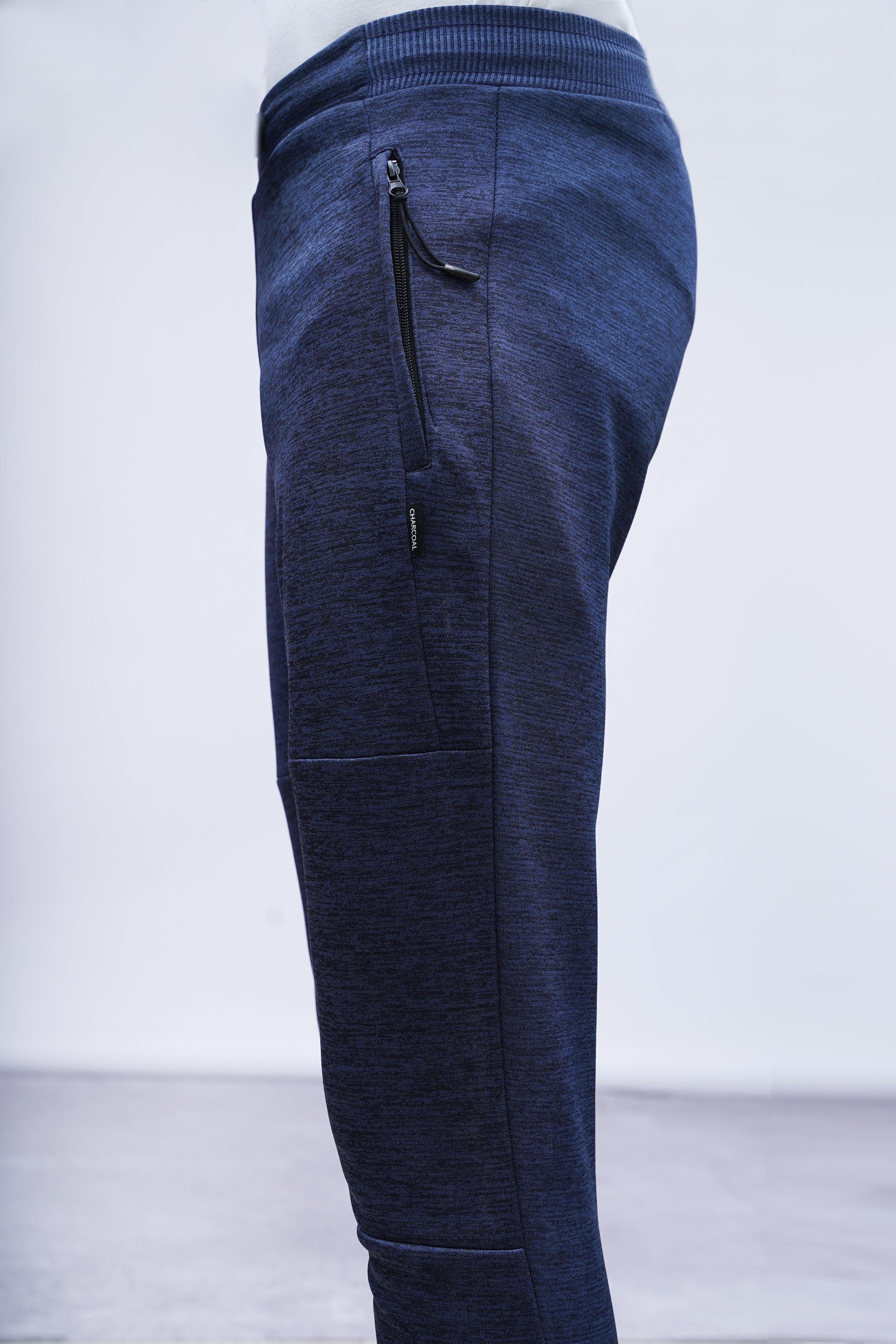 CHAIN YARN FLEECE TROUSER NAVY MELANGE - Image 4