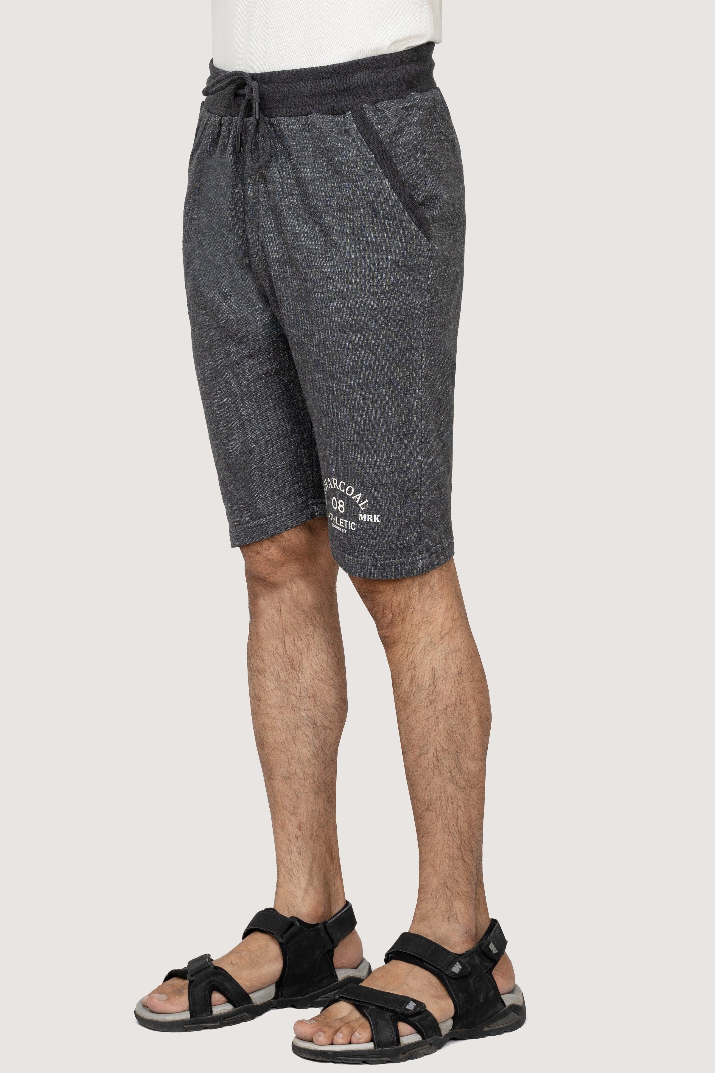 CHAIN YARN REGULAR FIT DARK GREY SHORTS - Image 2