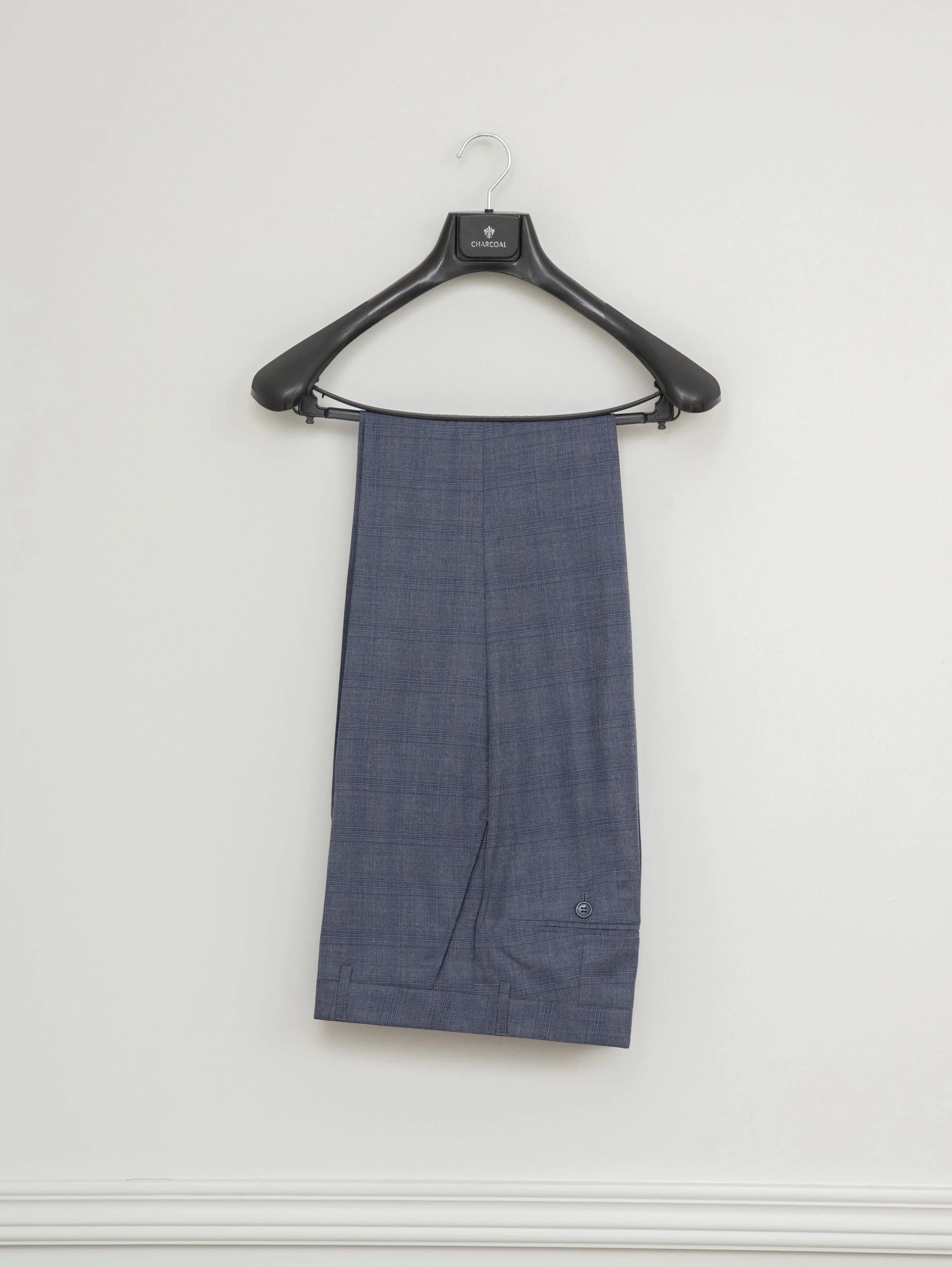 CHECK SUIT 2 BUTTON BLUE GREY - Image 2