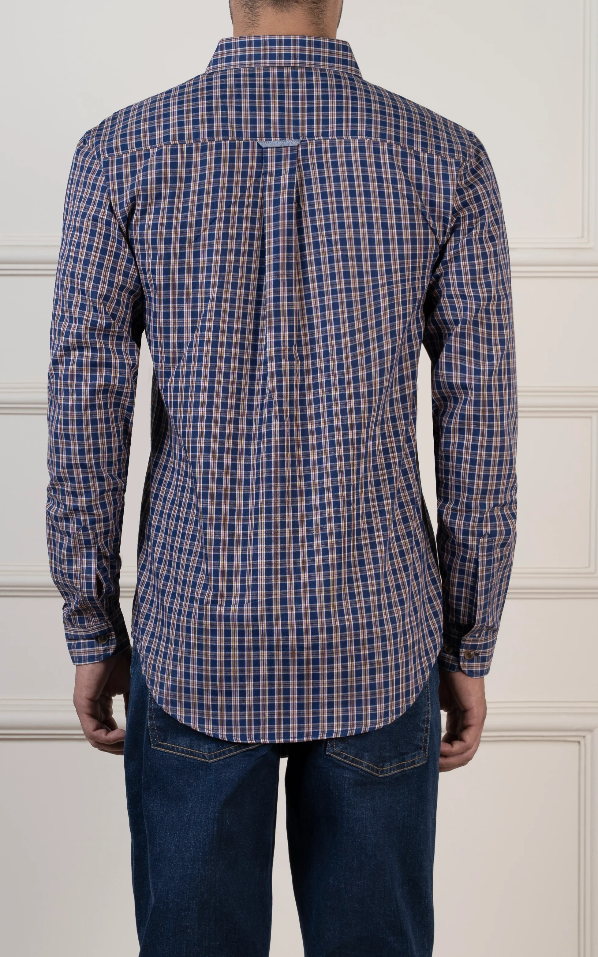 CHECKED CASUAL SHIRT ROYAL BLUE - Image 4