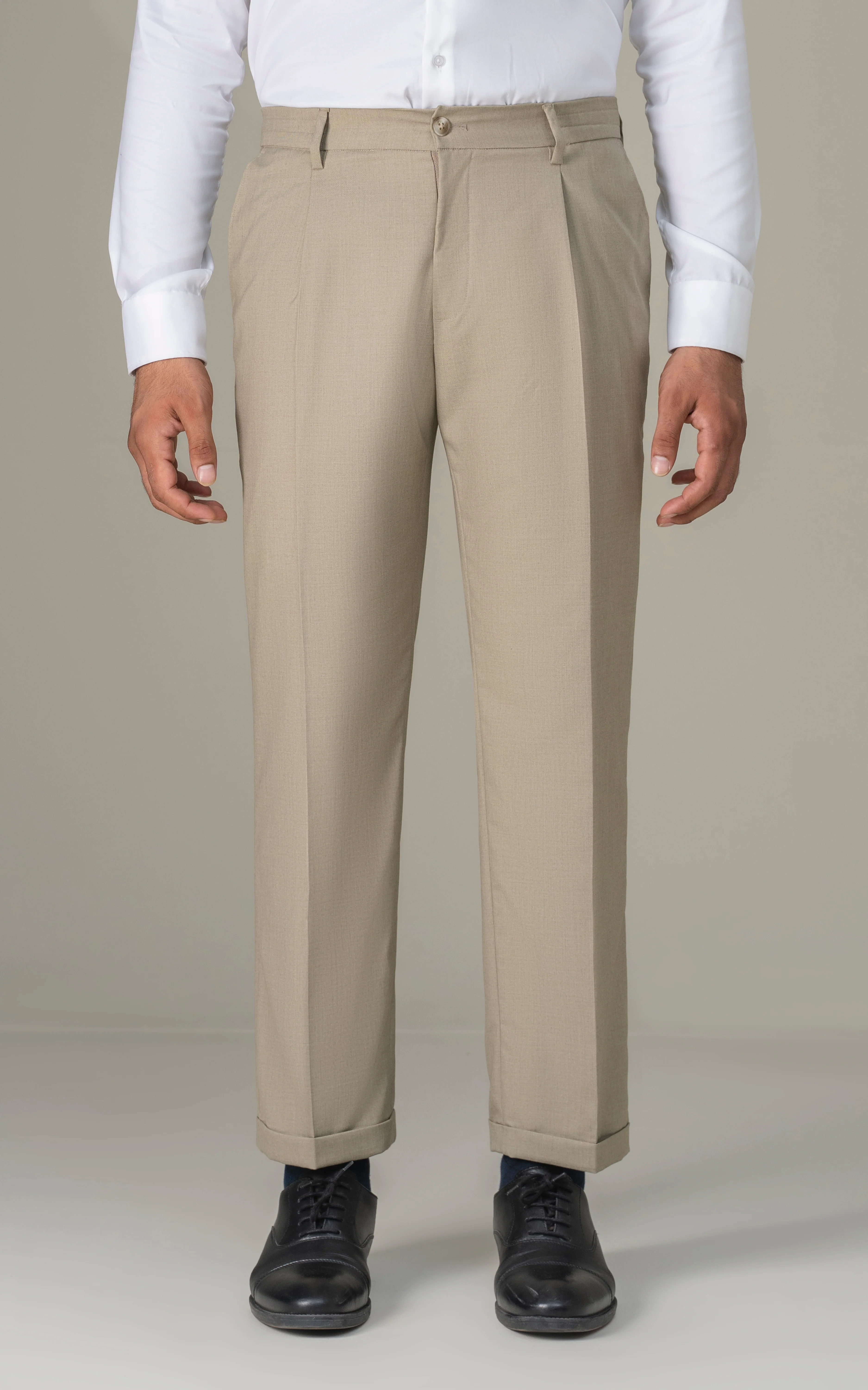 Elasticated pleated pant Khaki - Image 2