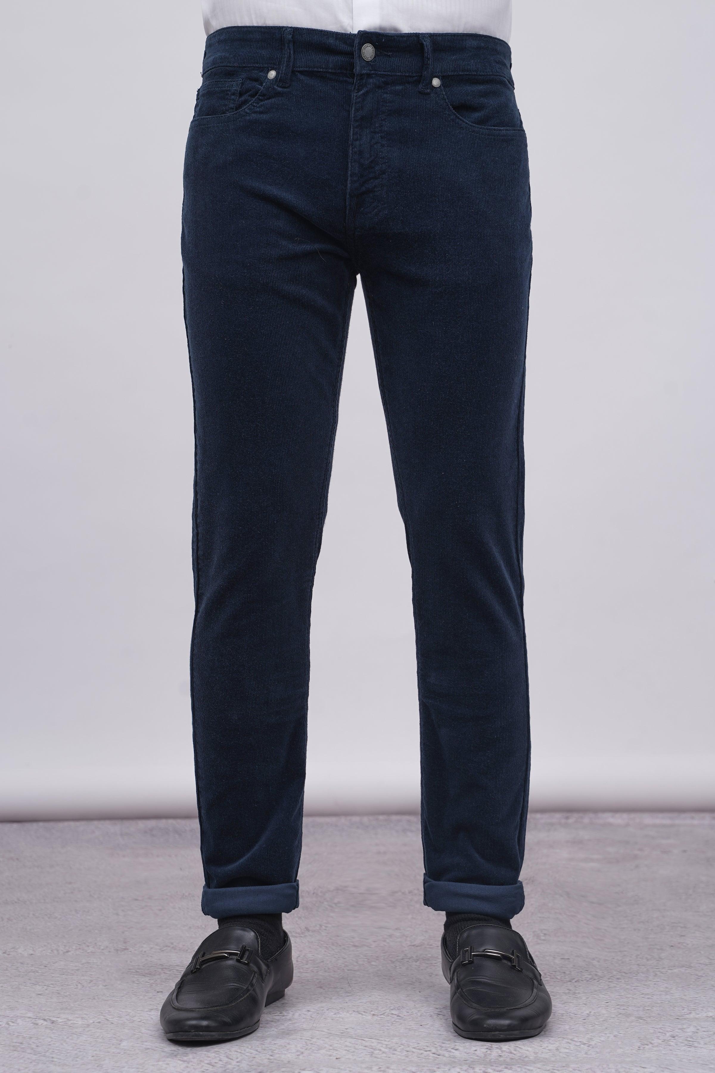 5 POCKET CORDUROY PANT NAVY - Image 2