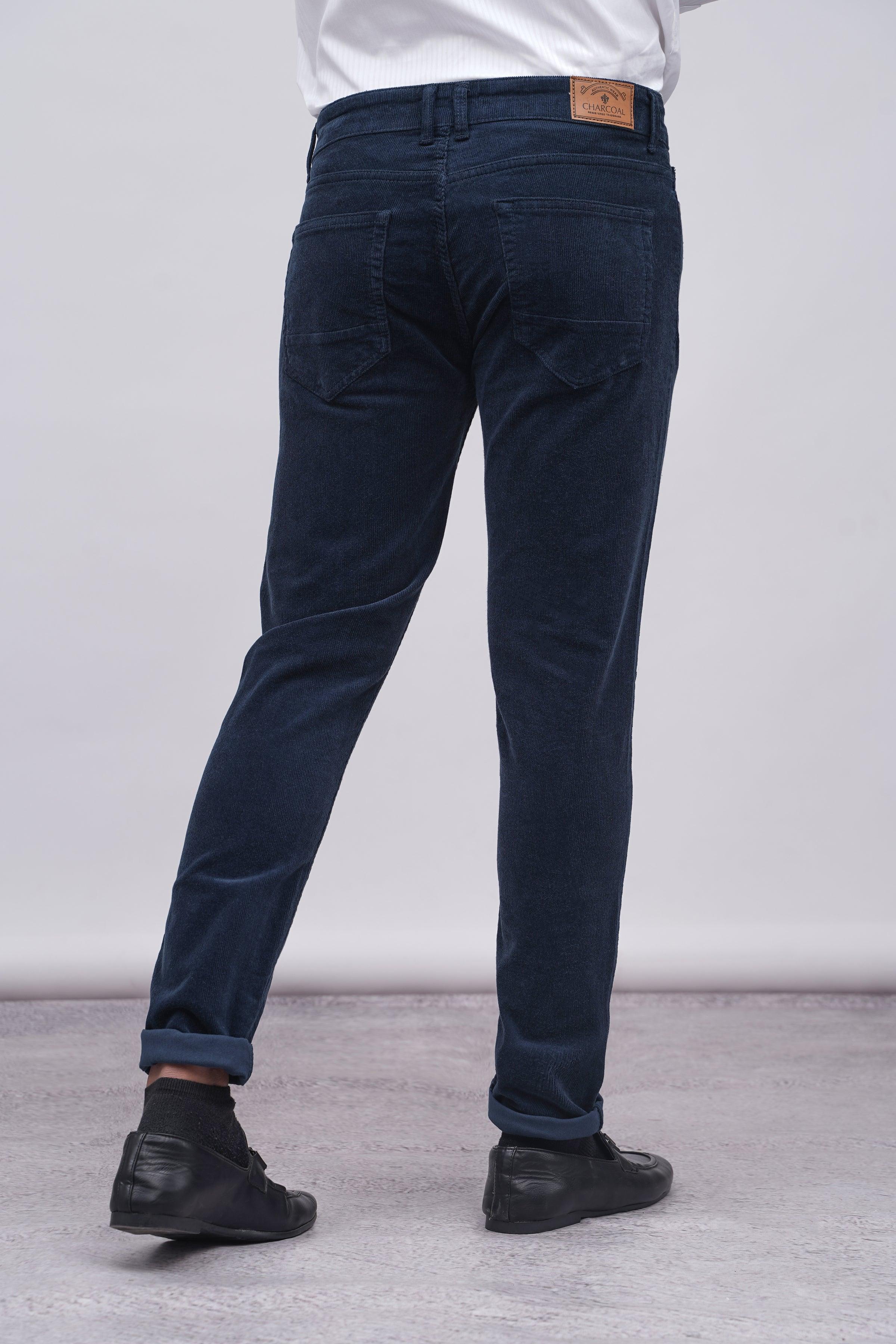 5 POCKET CORDUROY PANT NAVY - Image 3