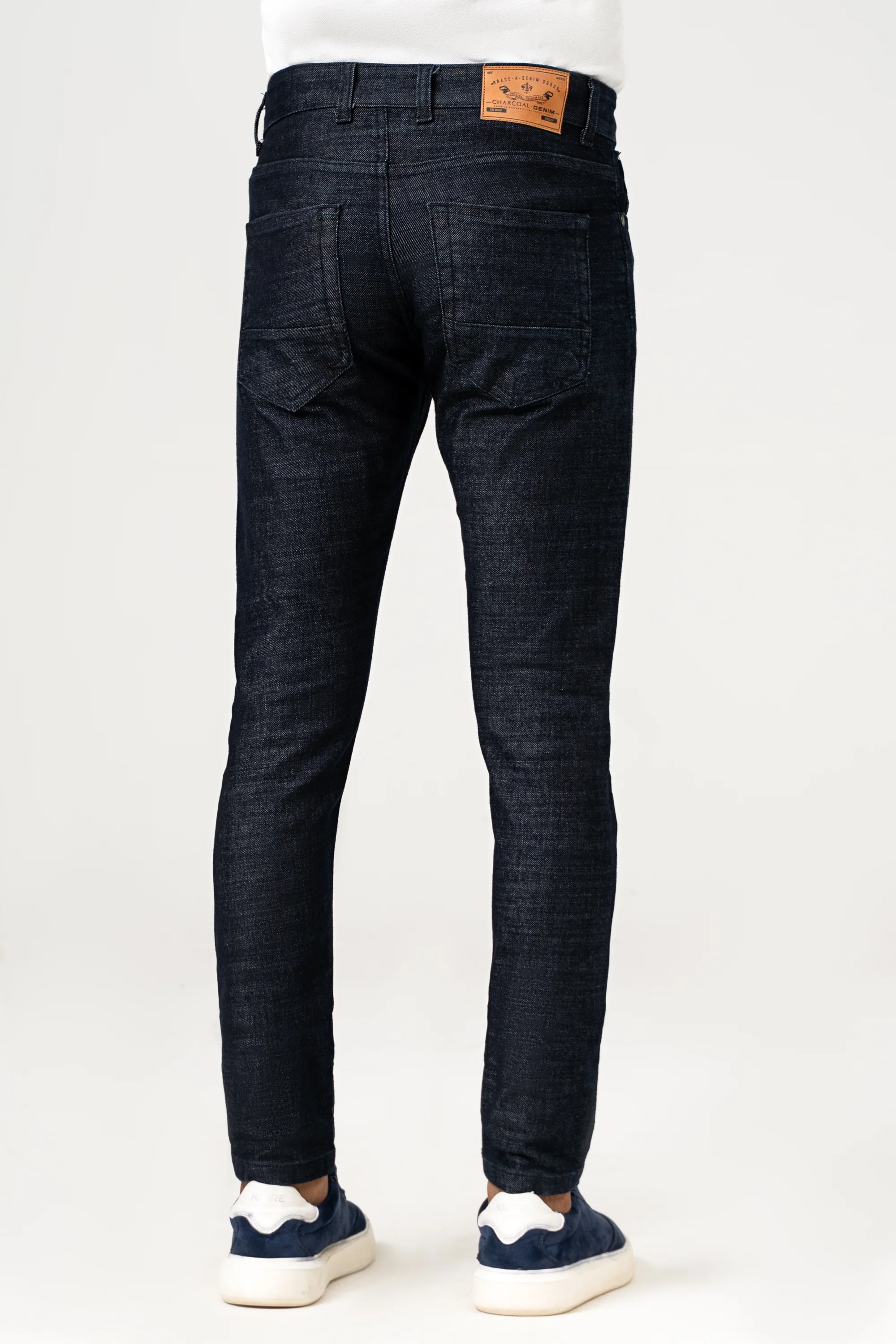 SLIM LEG DENIM JEANS DARK BLUE - Image 4