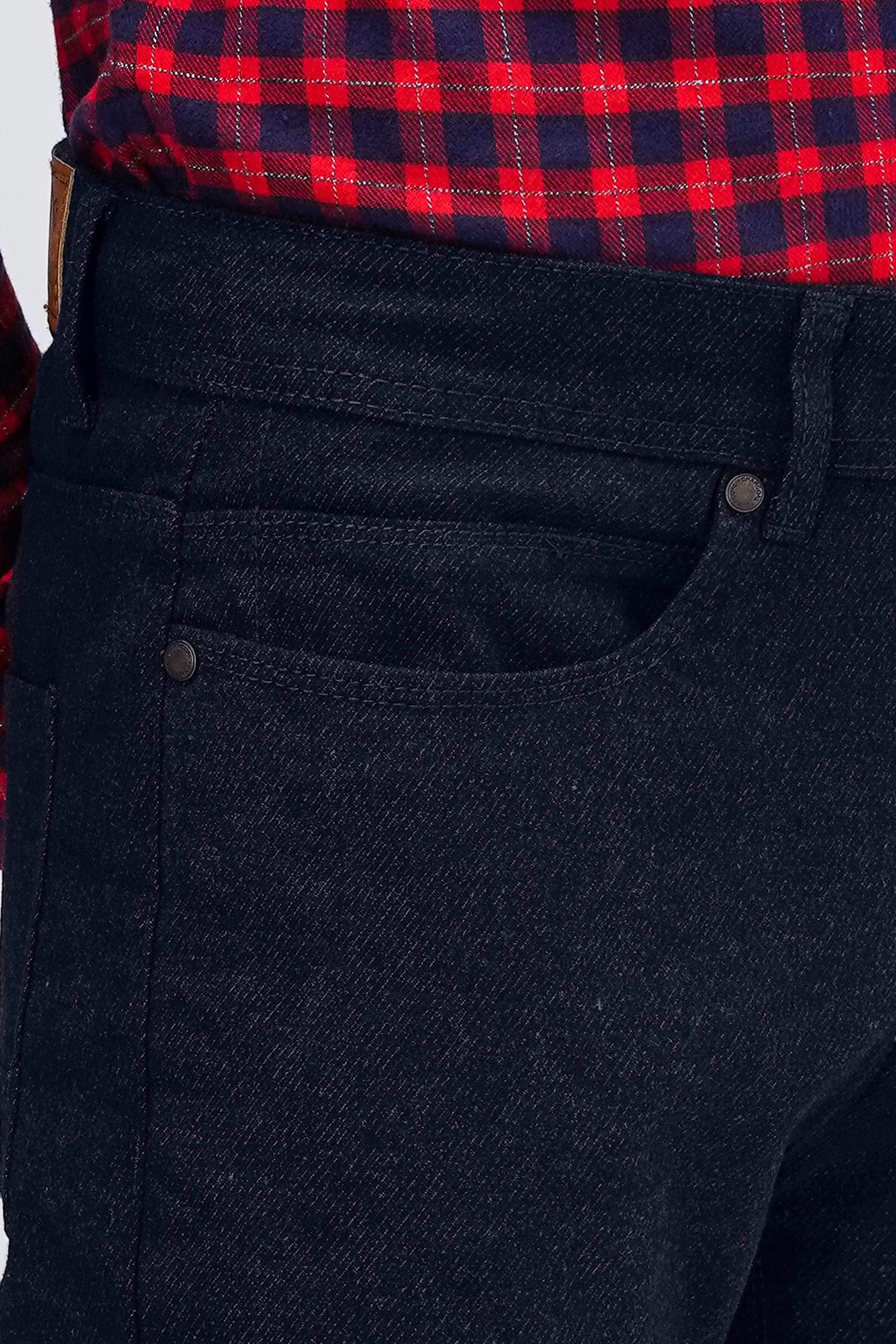 WOOLEN 5-POCKET PANT NAVY BLUE - Image 4