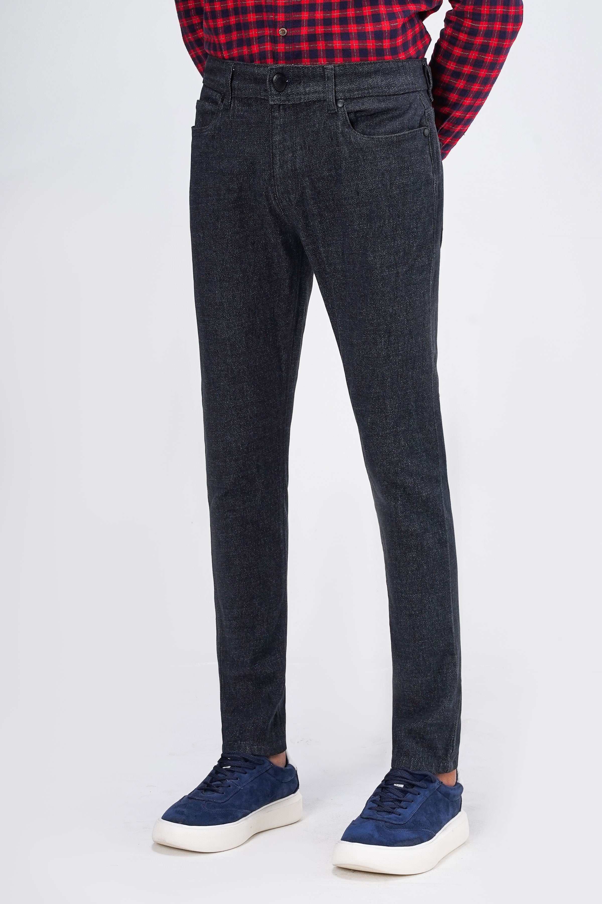 WOOLEN 5-POCKET PANT GREYISH NAVY