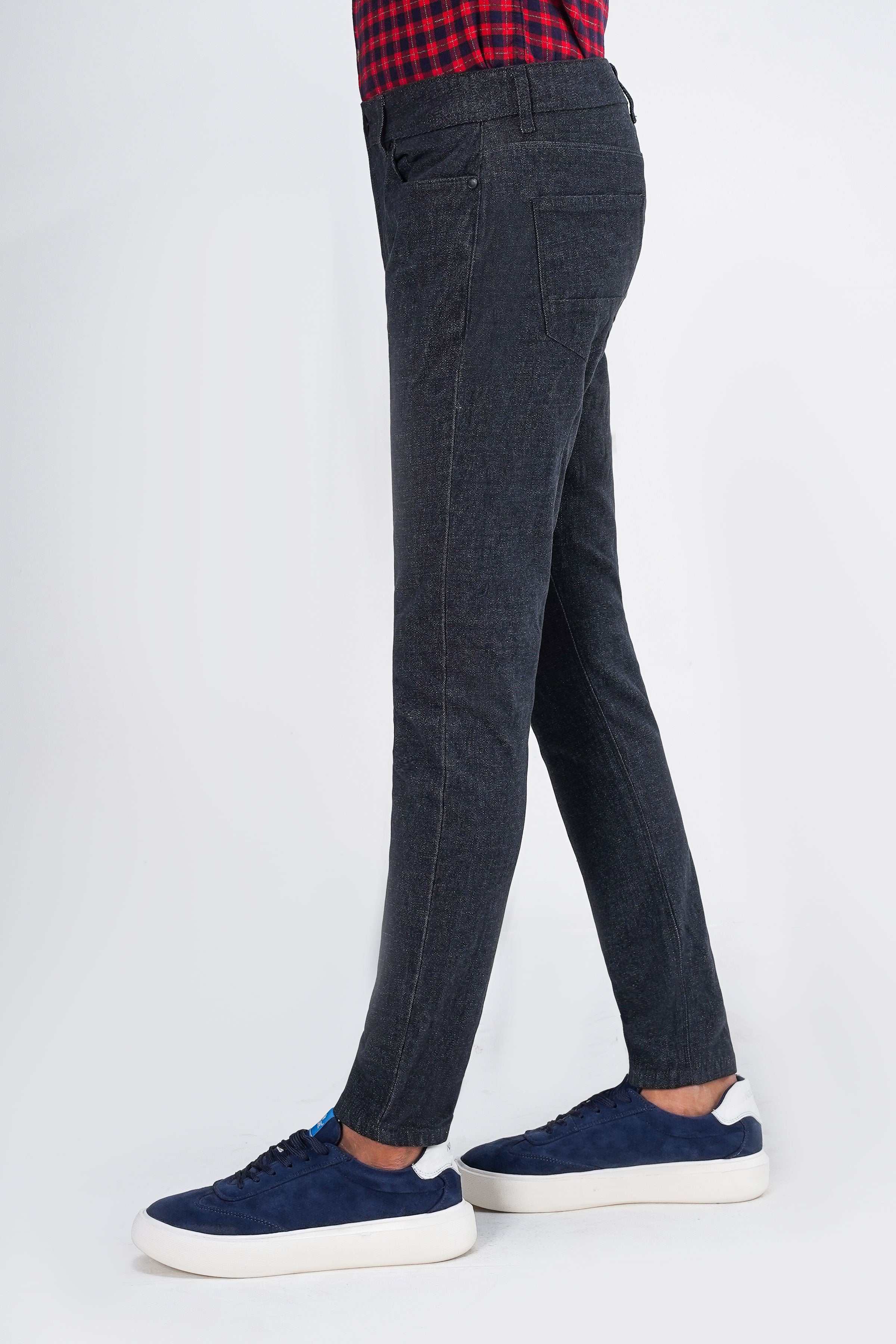 WOOLEN 5-POCKET PANT GREYISH NAVY - Image 3