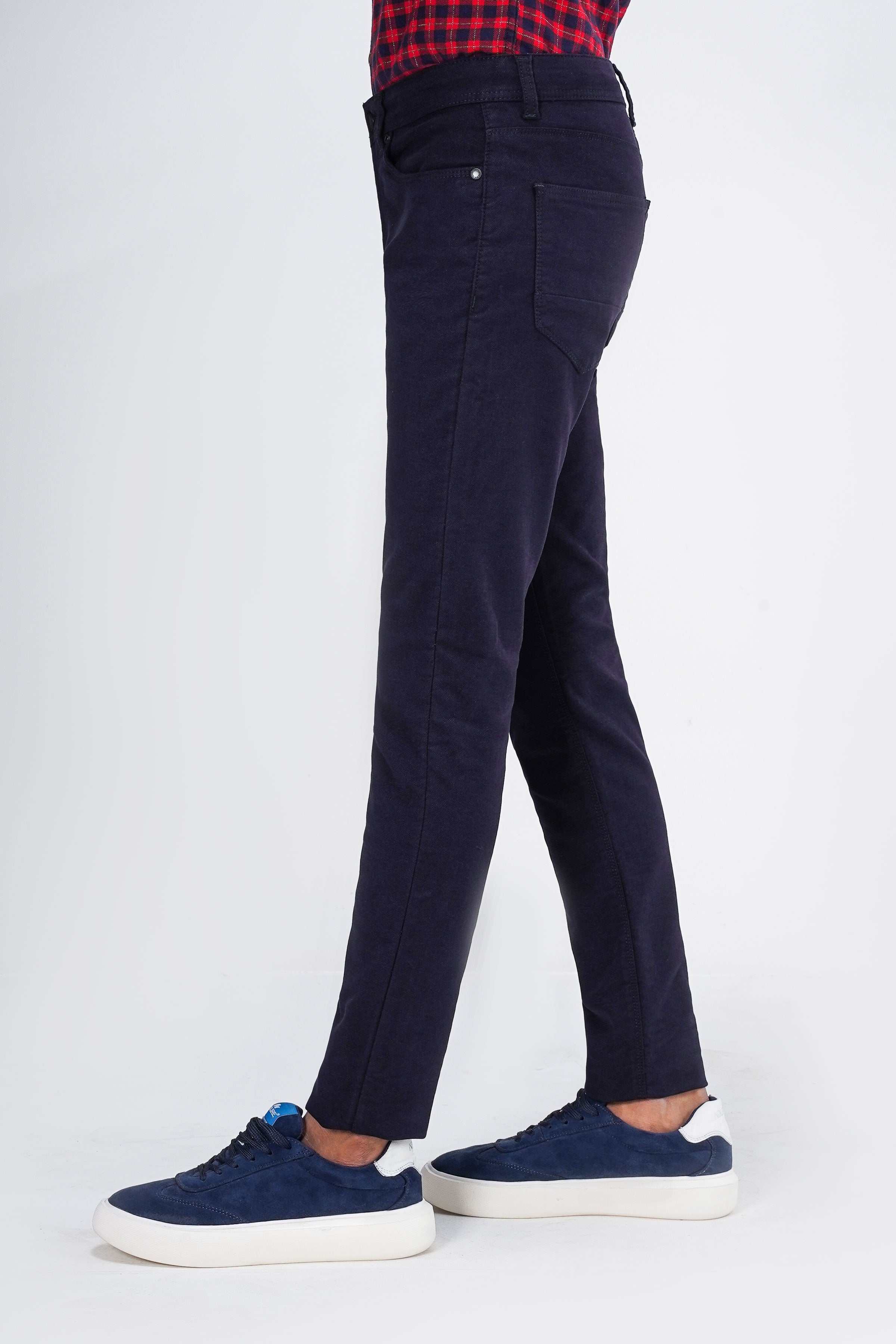 WOOLEN 5-POCKET PANT NAVY - Image 2