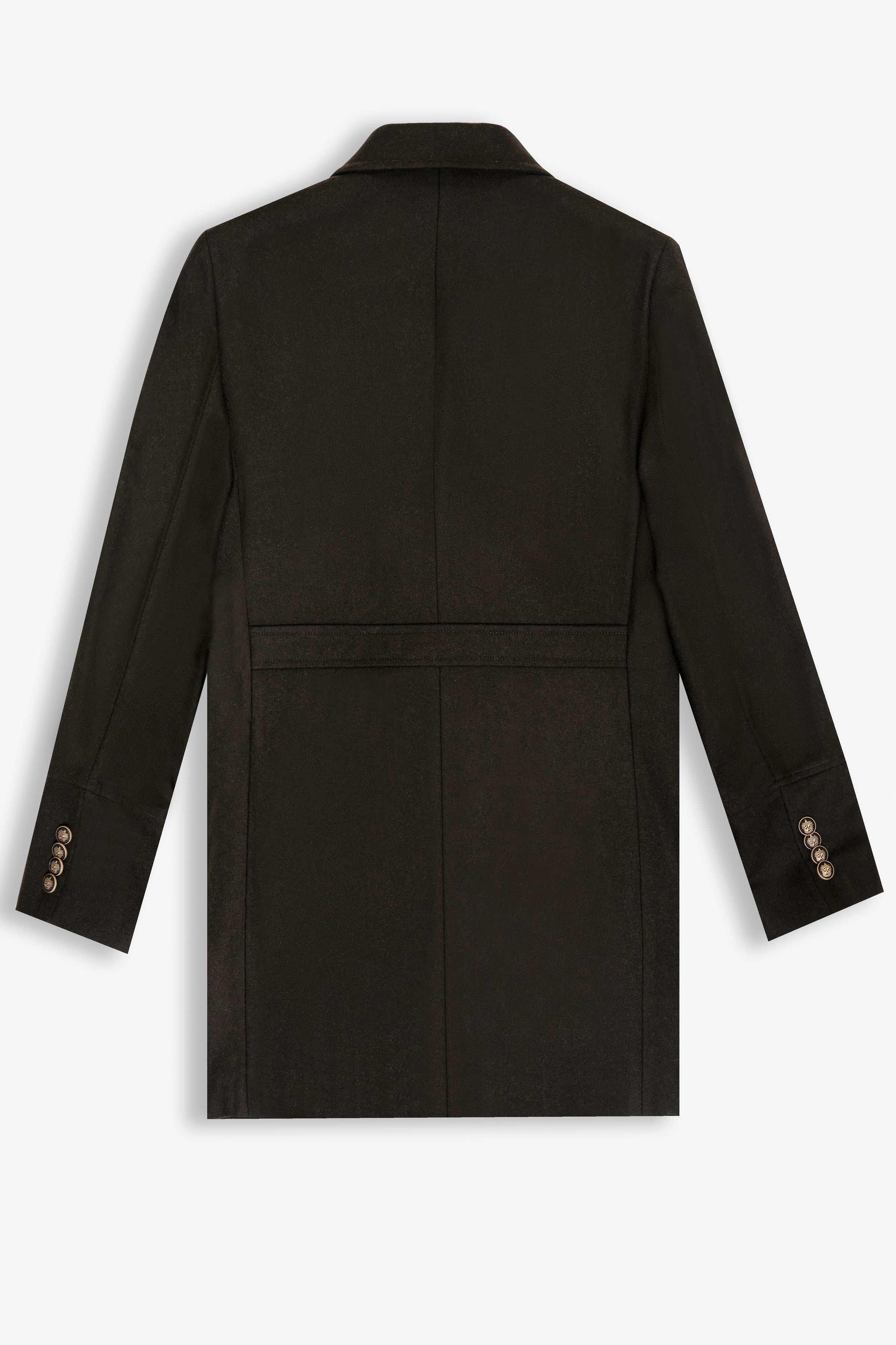 WOOLEN LONG COAT DOUBLE BREASTED DARK OLIVE - Image 2