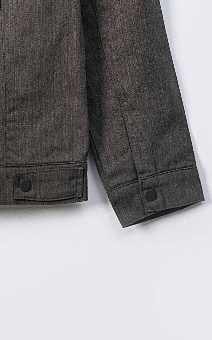 CORDUROY COLLAR FULL SLEEVE JACKET OLIVE - Image 4