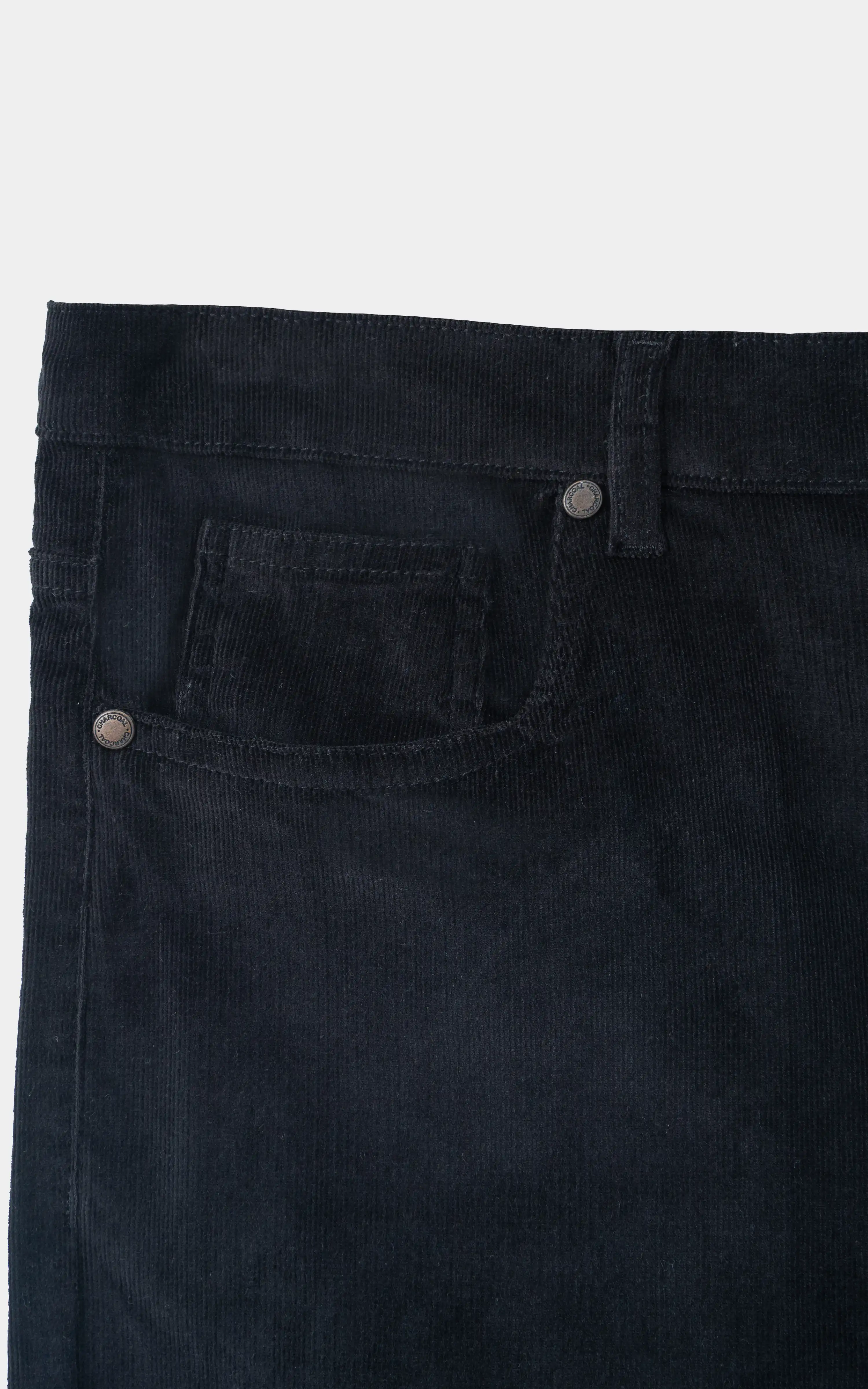CORDUROY FIVE POCKET STRAIGHT FIT CASUAL PANT BLACK - Image 2