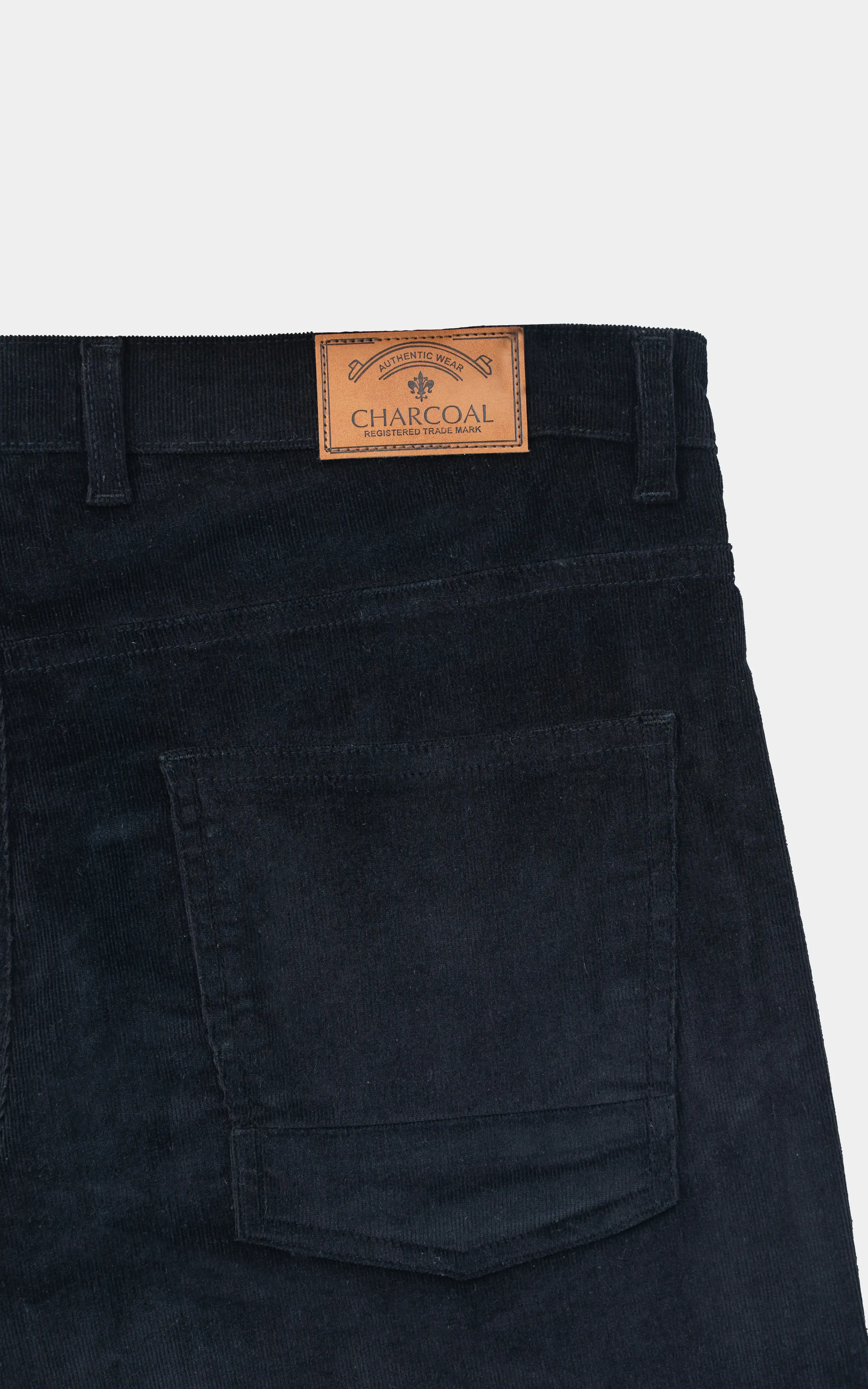 CORDUROY FIVE POCKET STRAIGHT FIT CASUAL PANT BLACK - Image 3