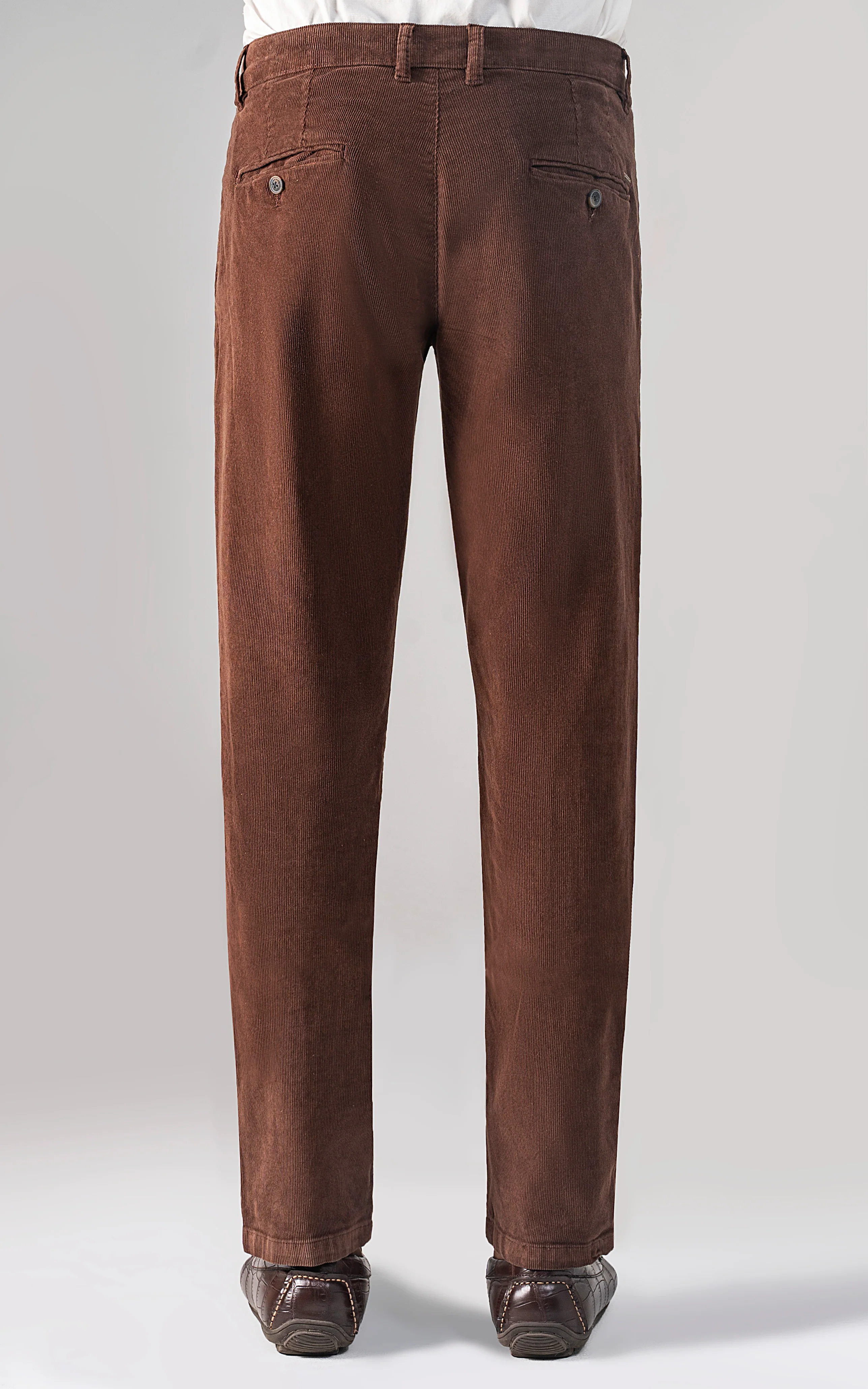CORDUROY SMART FIT CASUAL PANT BROWN - Image 4