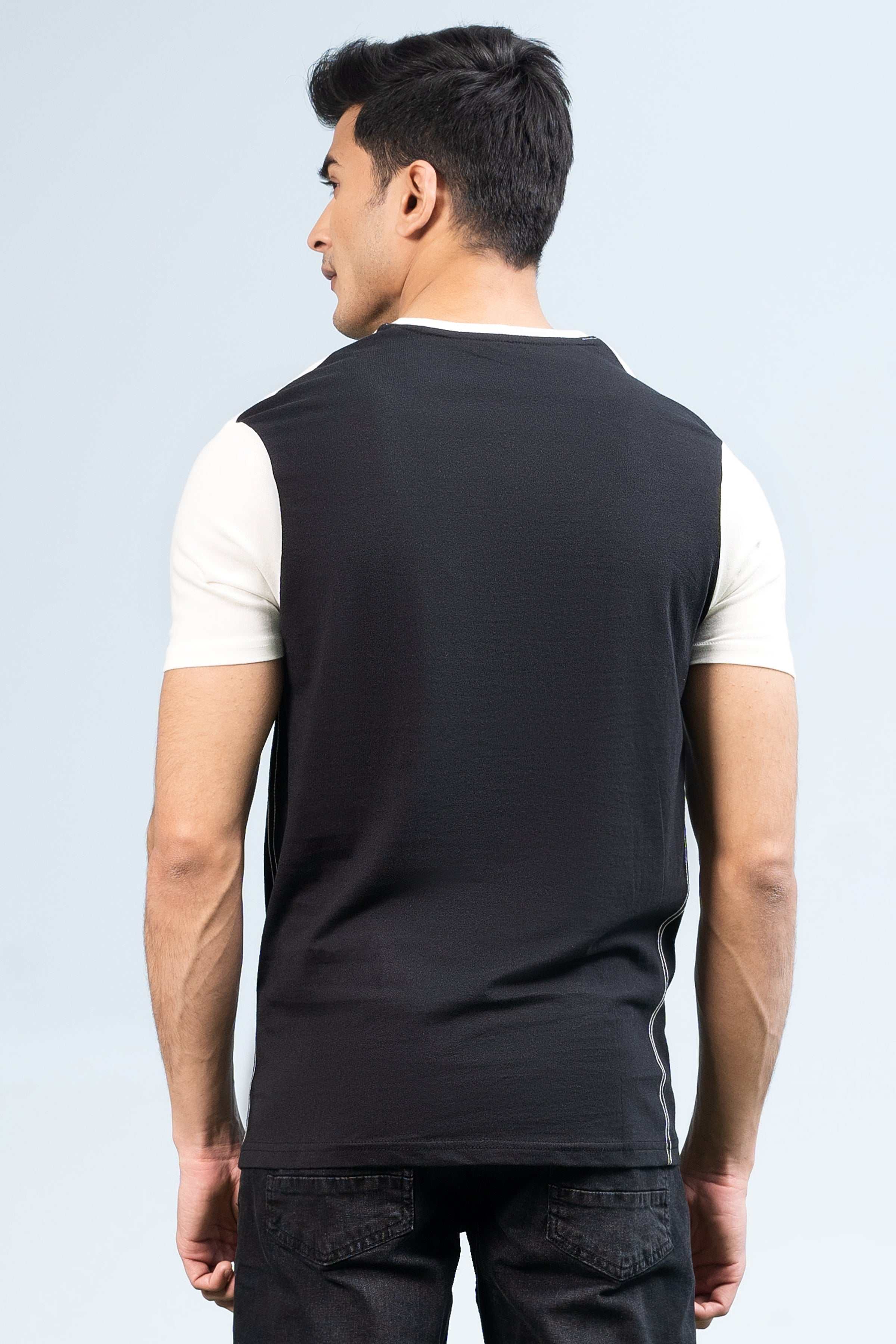 CUT & SEW PANNEL T-SHIRT OFF WHITE - Image 3