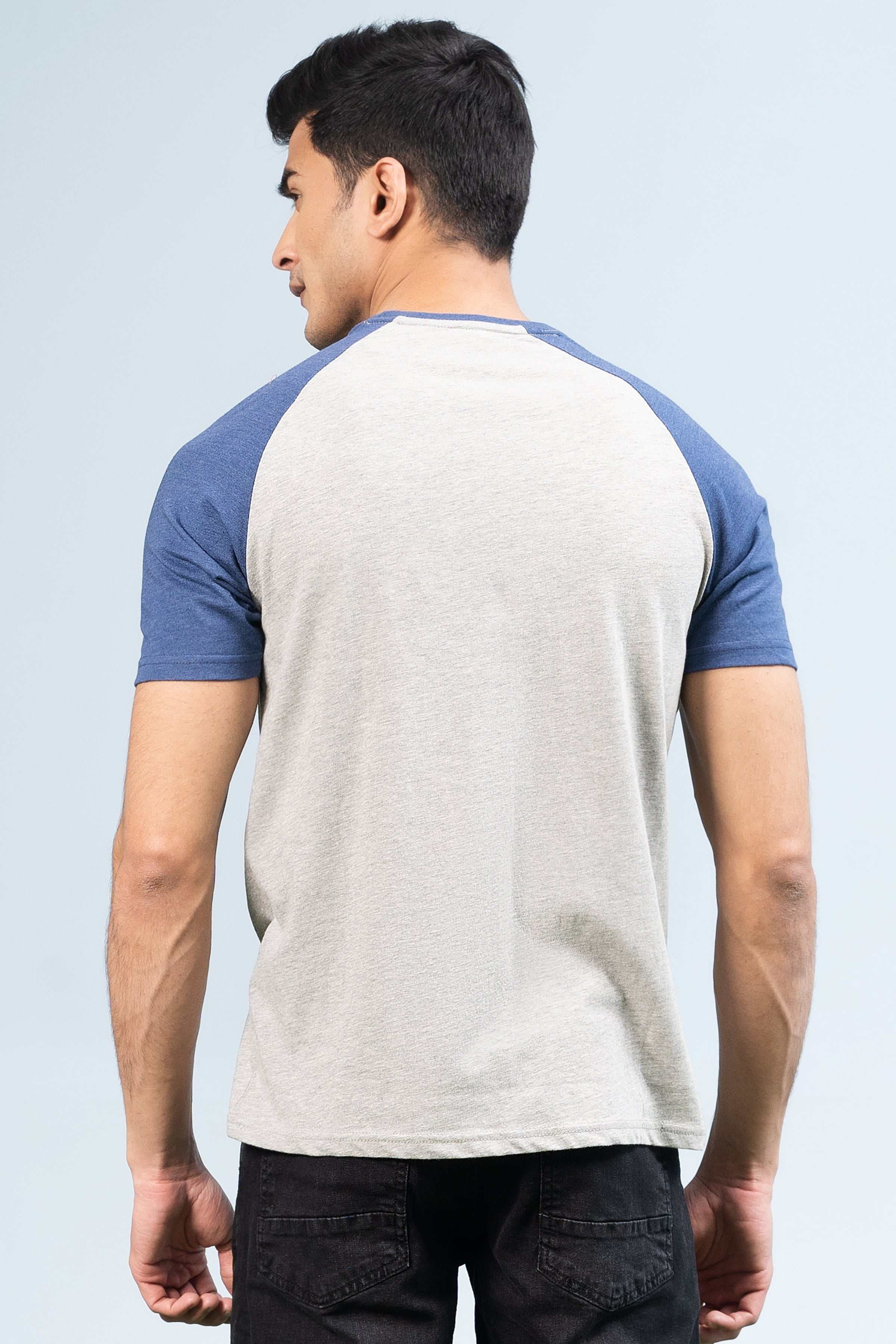 RAGLAN SLEEVES T-SHIRT BLUE GREY - Image 4