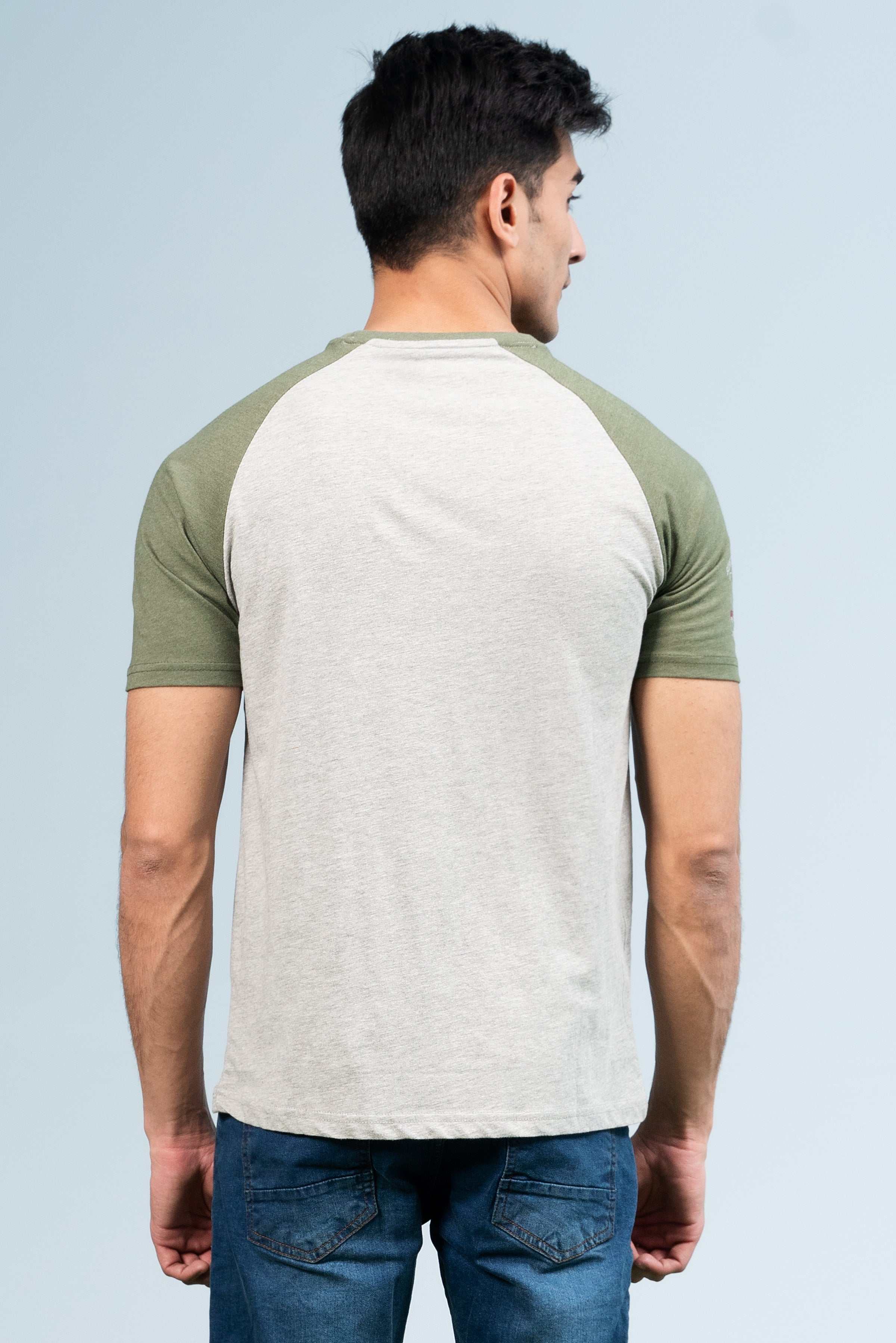 RAGLAN SLEEVES T-SHIRT GREEN GREY - Image 4