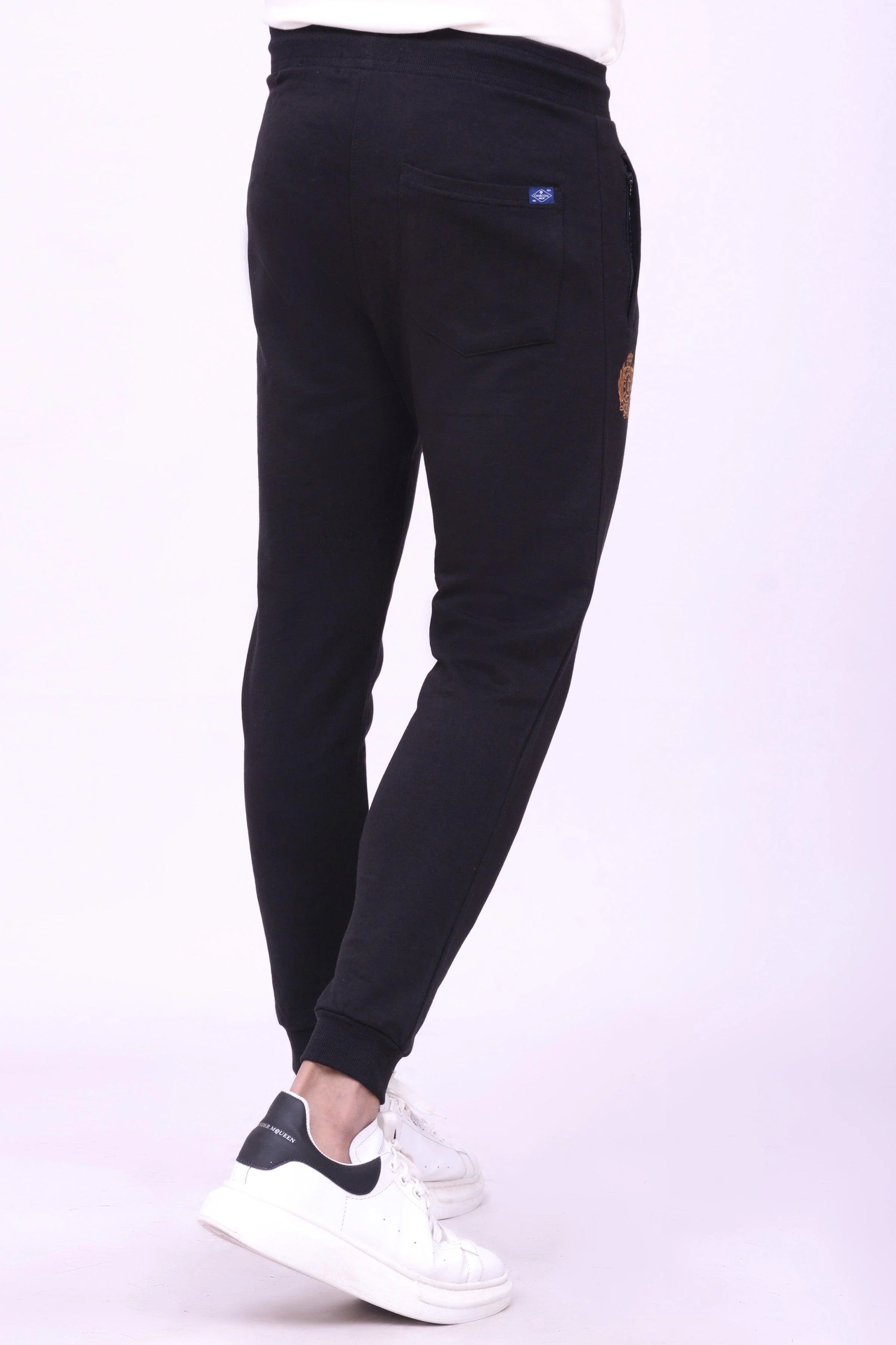 CROSS PANEL TERRY TROUSER BLACK - Image 3