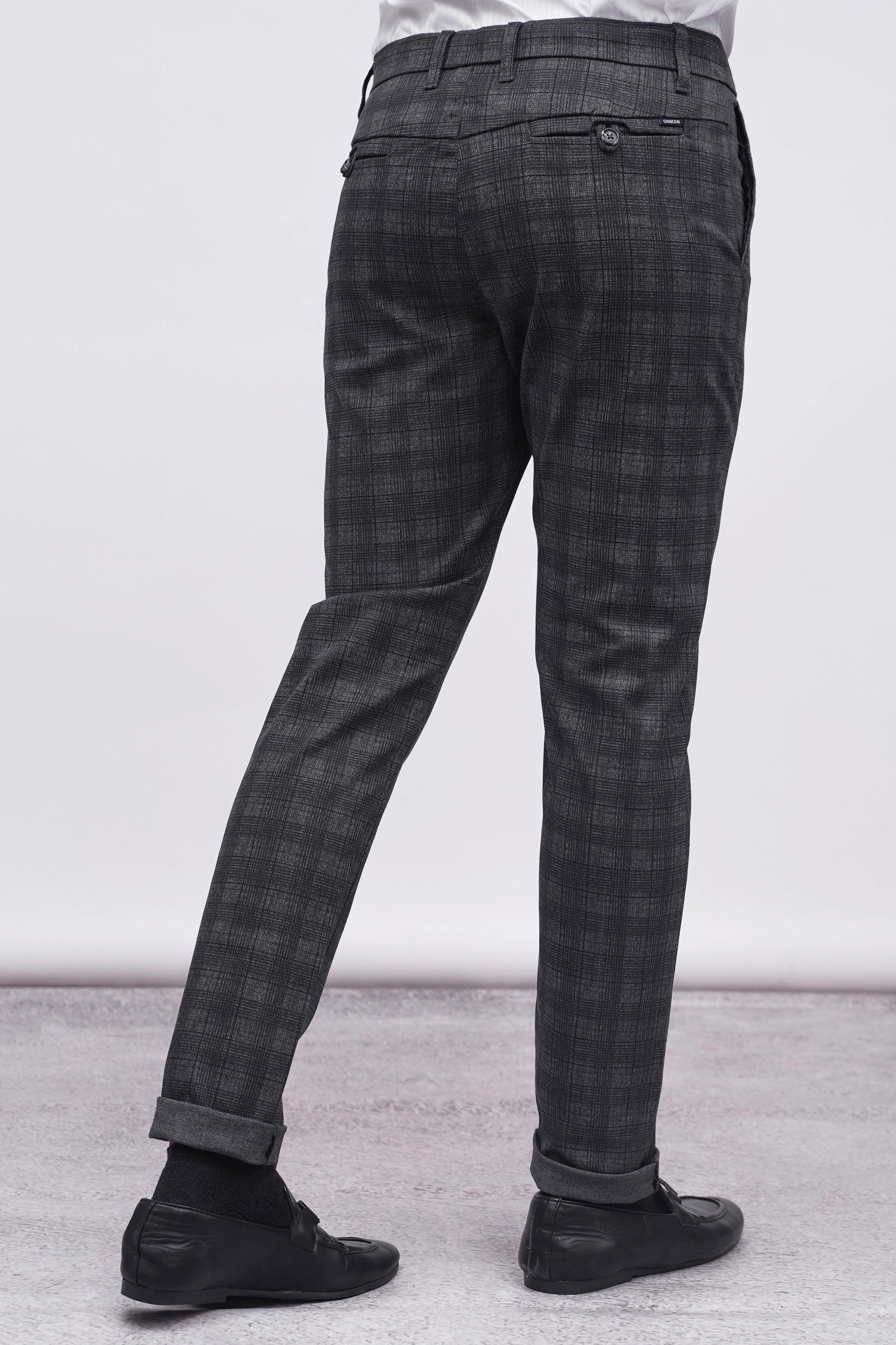 CROSS POCKET CASUAL PANT GREY BLACK CHECK - Image 3