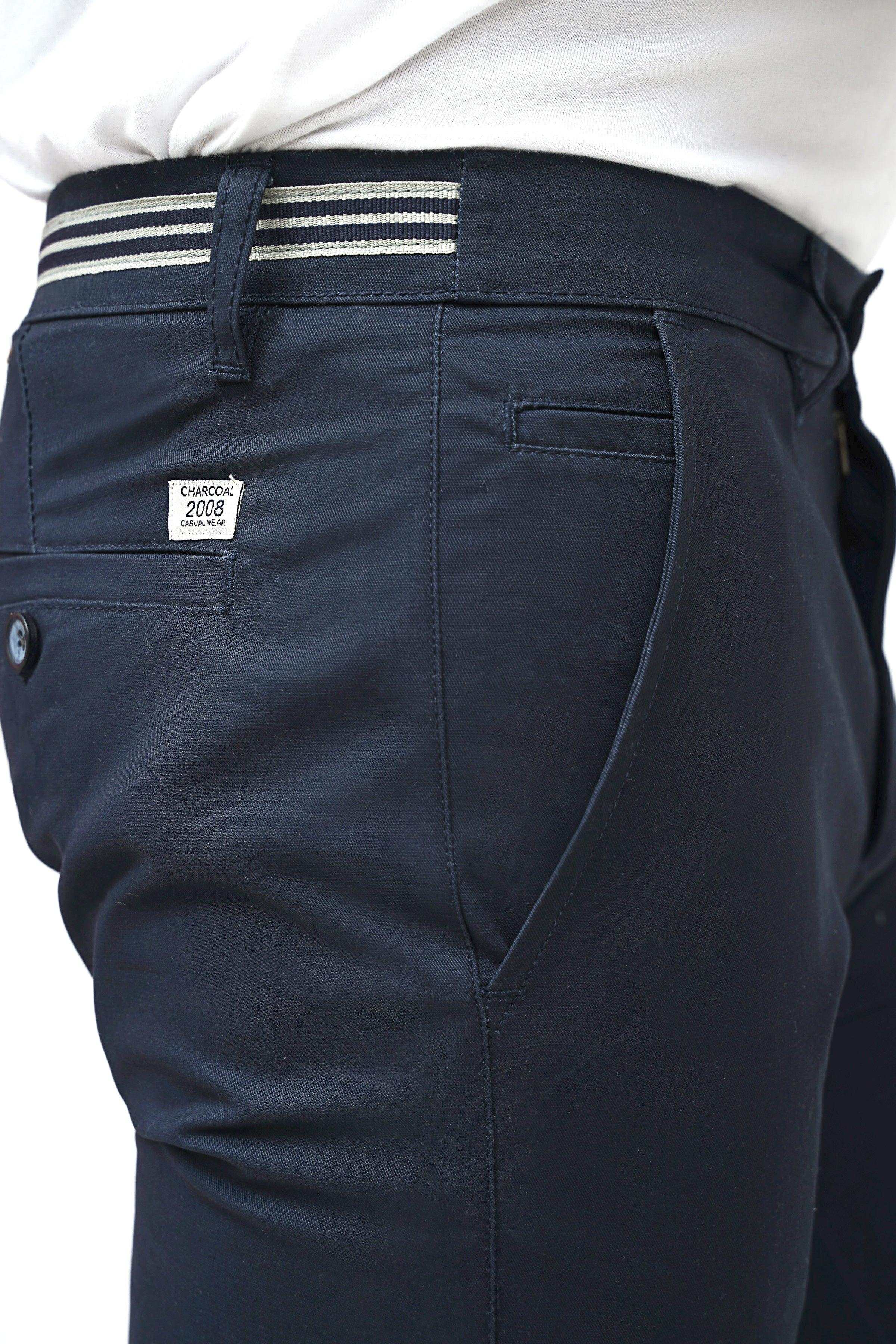 CROSS POCKET CHINO NAVY SHORTS - Image 2
