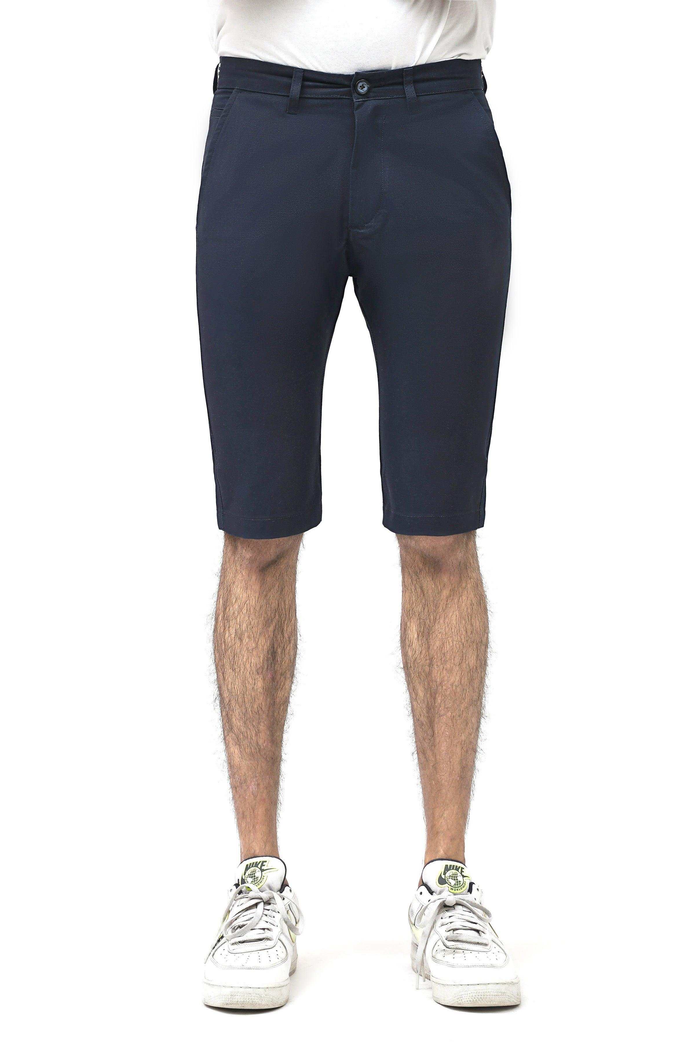 CROSS POCKET CHINO NAVY SHORTS - Image 3