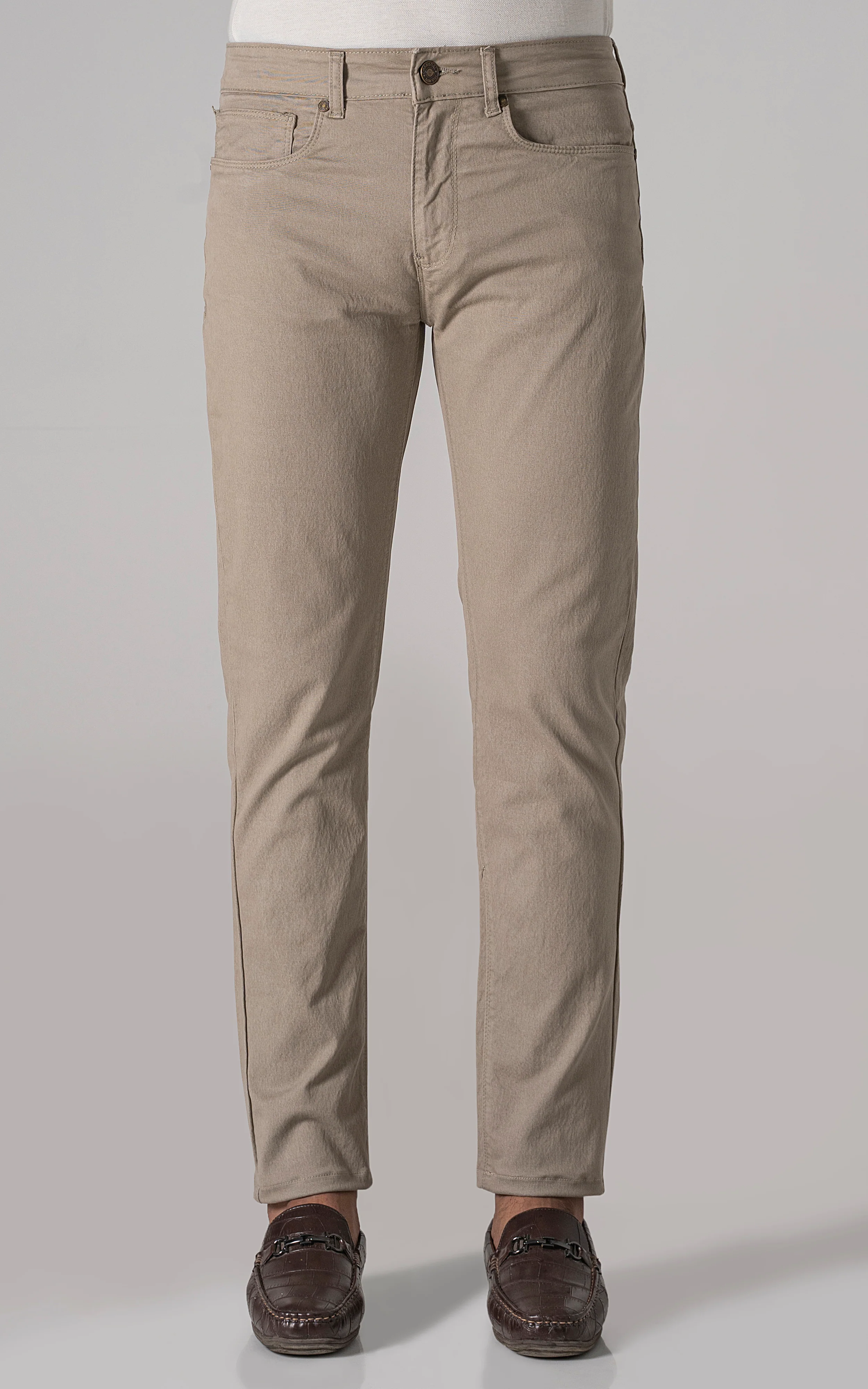 BASIC 5-POCKET MELANGE PANT LIGHT KHAKI - Image 3