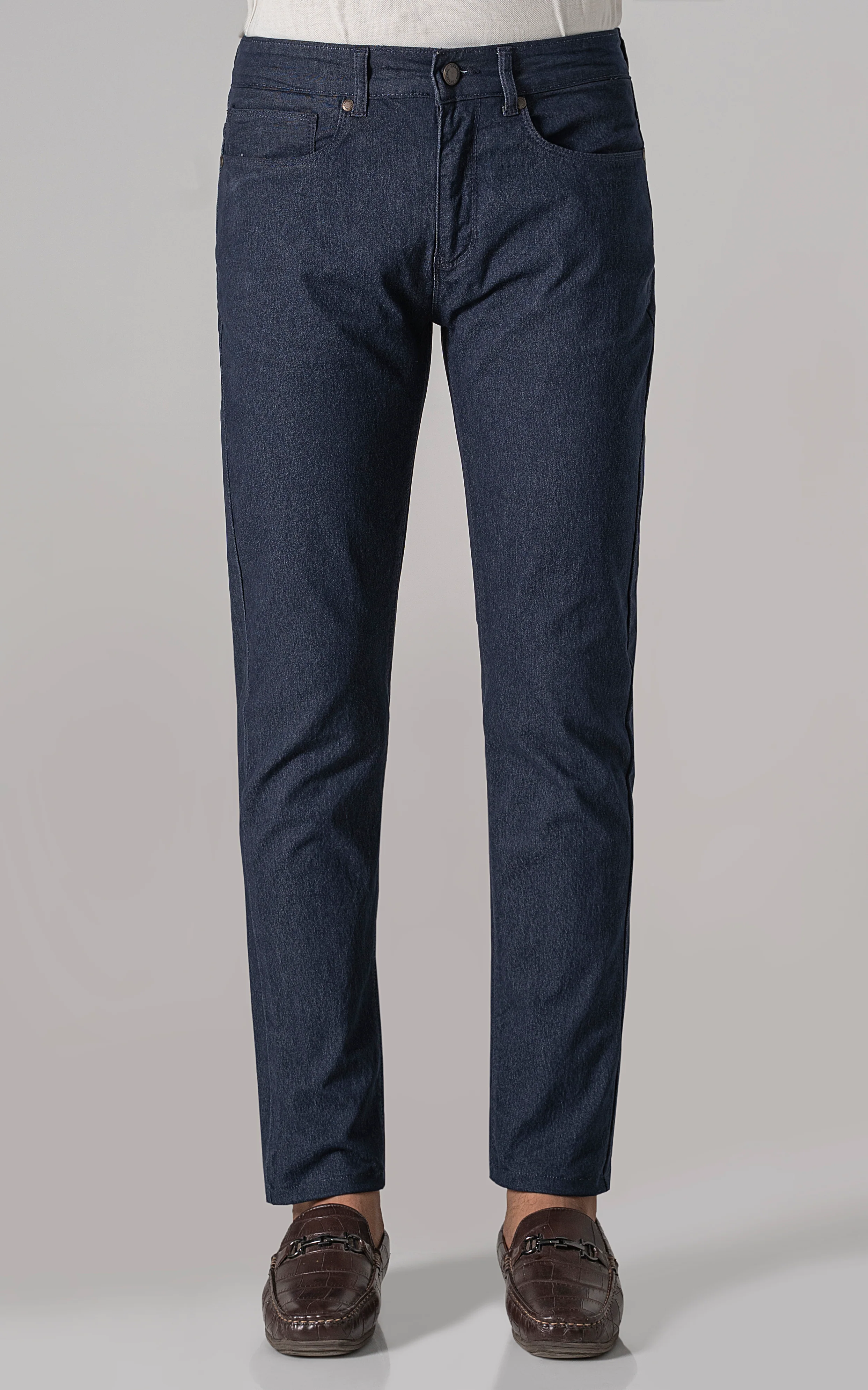 BASIC 5-POCKET MELANGE PANT NAVY - Image 2
