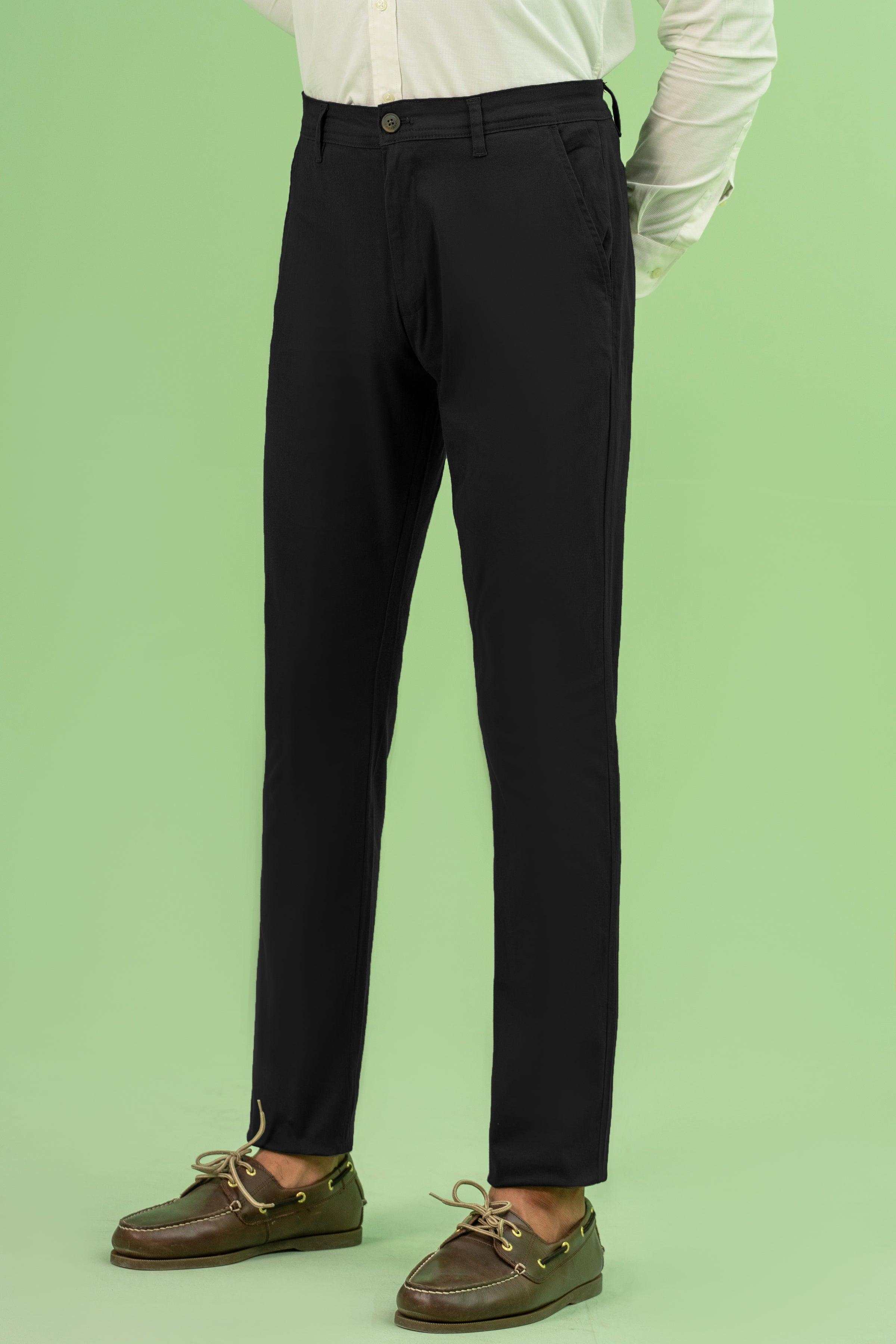 CROSS POCKET SATAIN SLIM FIT PANT BLACK - Image 2