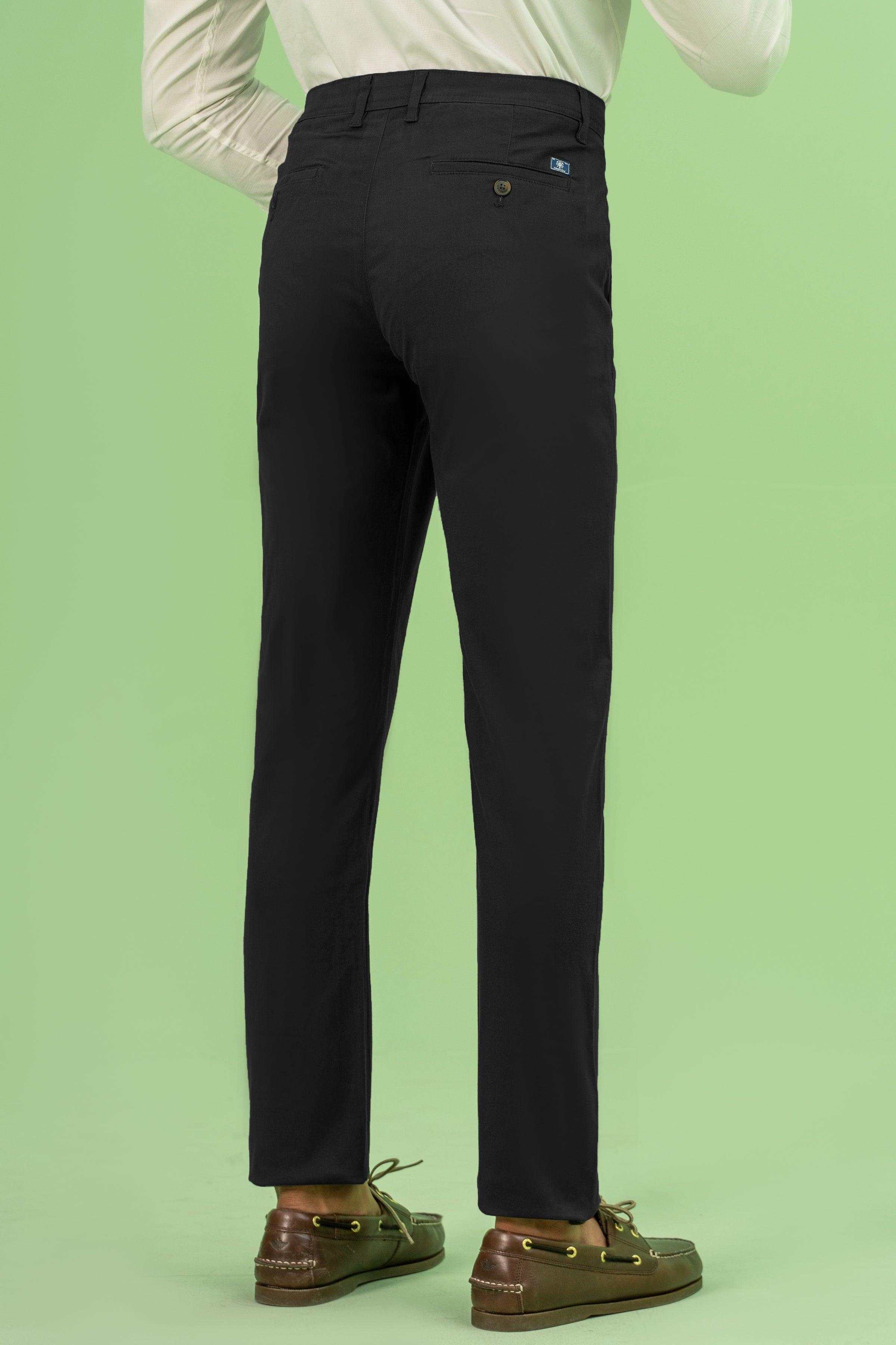 CROSS POCKET SATAIN SLIM FIT PANT BLACK - Image 3
