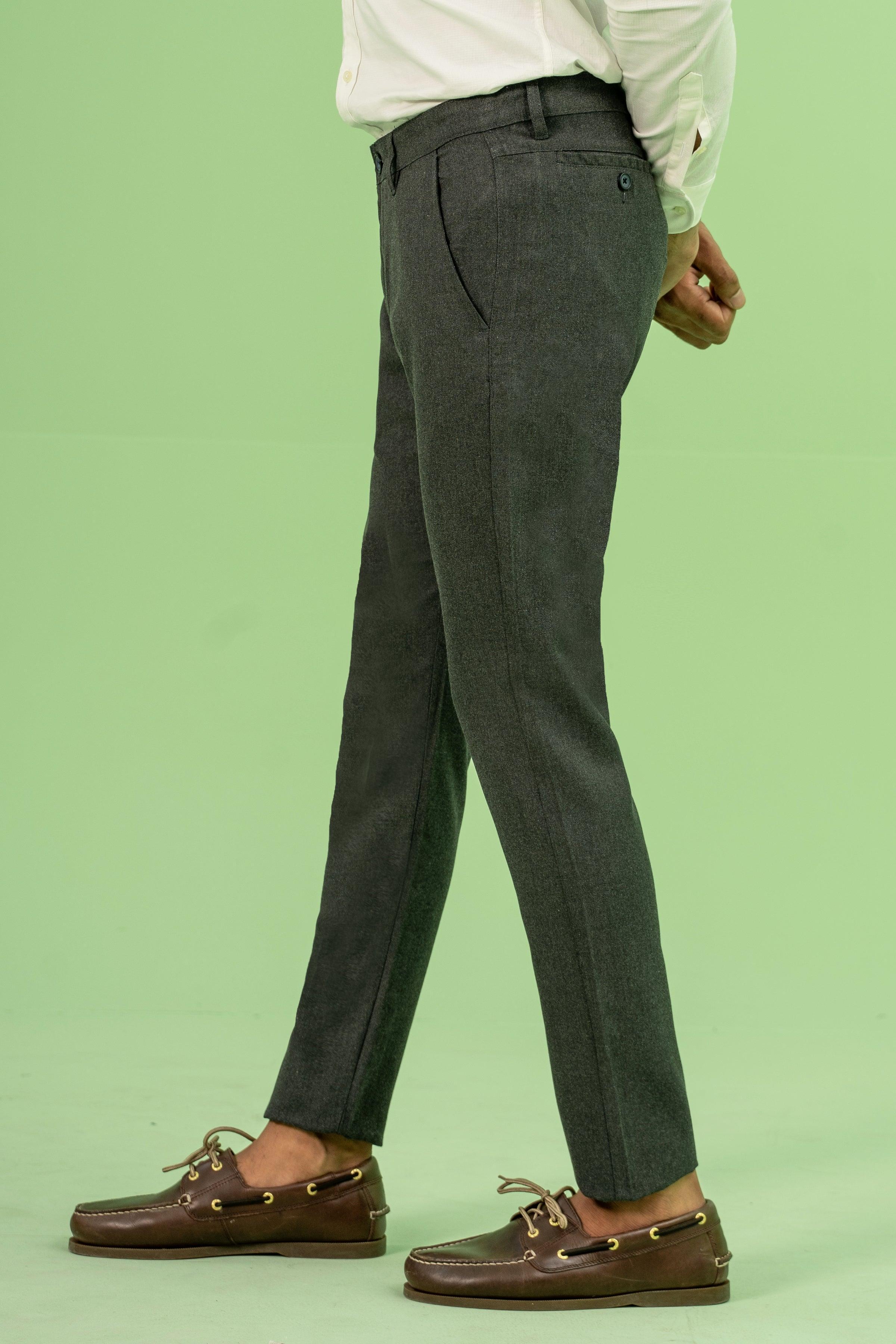 CROSS POCKET SELF TEXTURED PANT DARK GREY