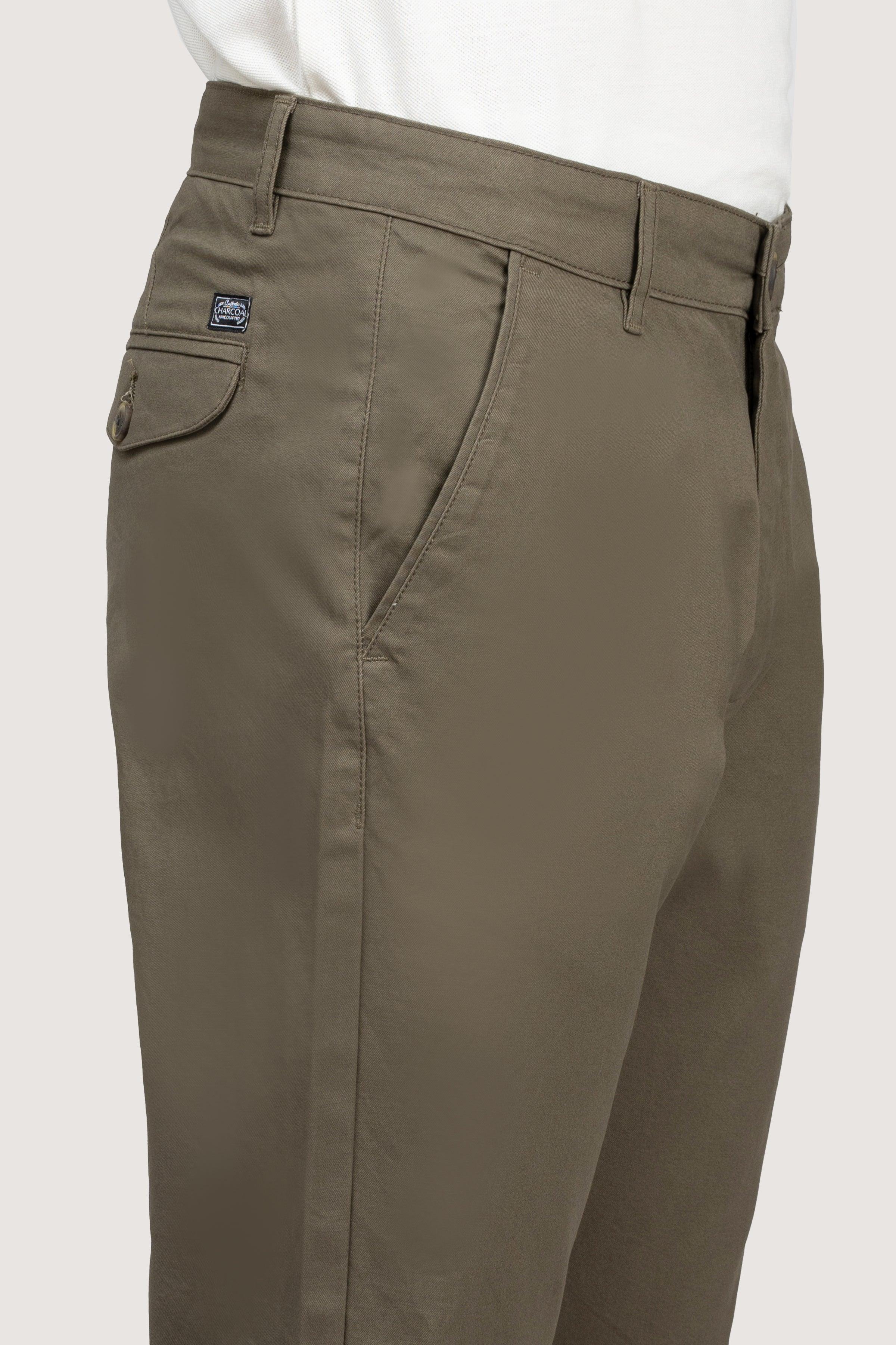 CROSS POCKET TWILL SLIMFIT DARK OLIVE PANT - Image 2