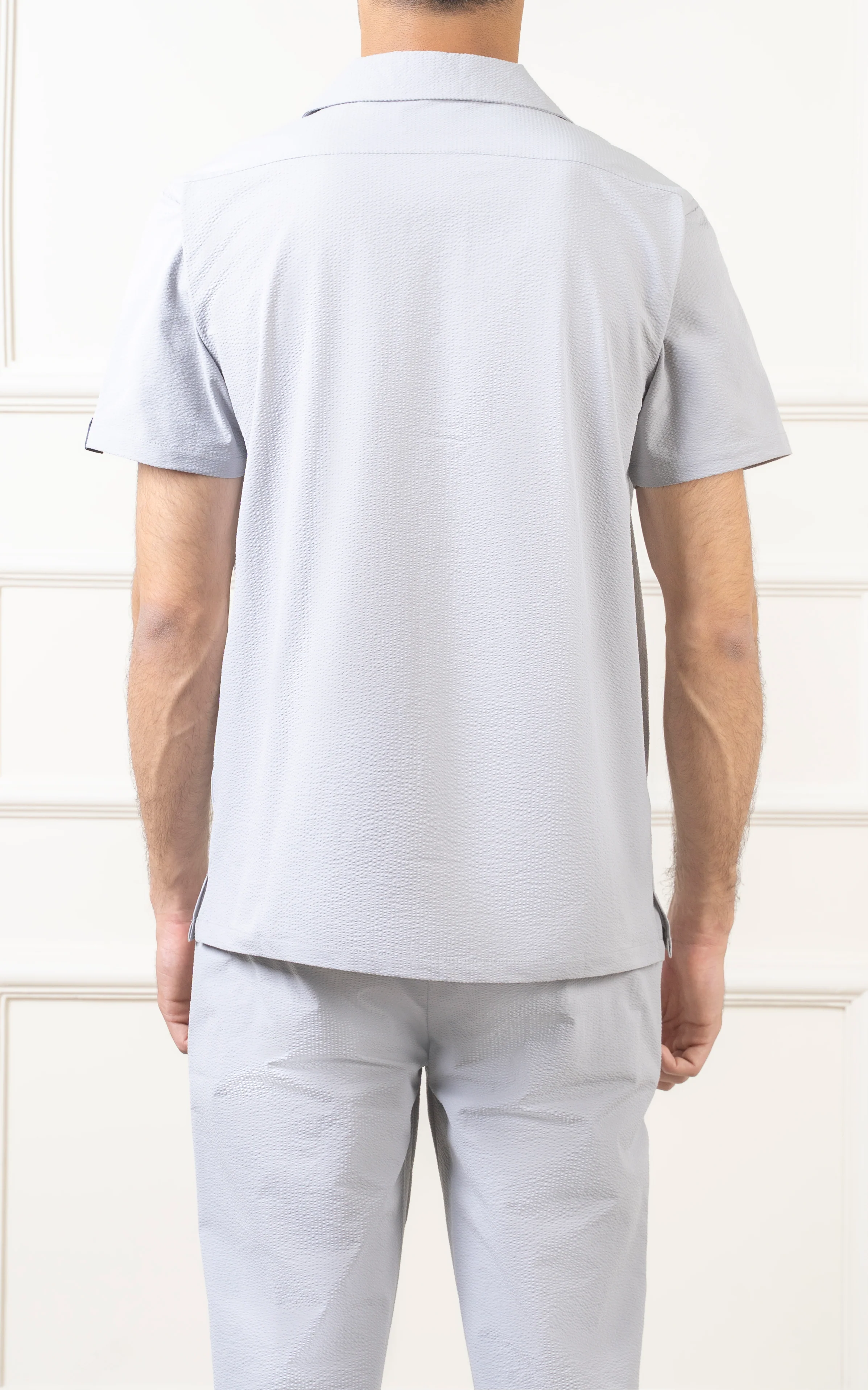 CUBAN COLLAR SHIRT LIGHT GREY - Image 5