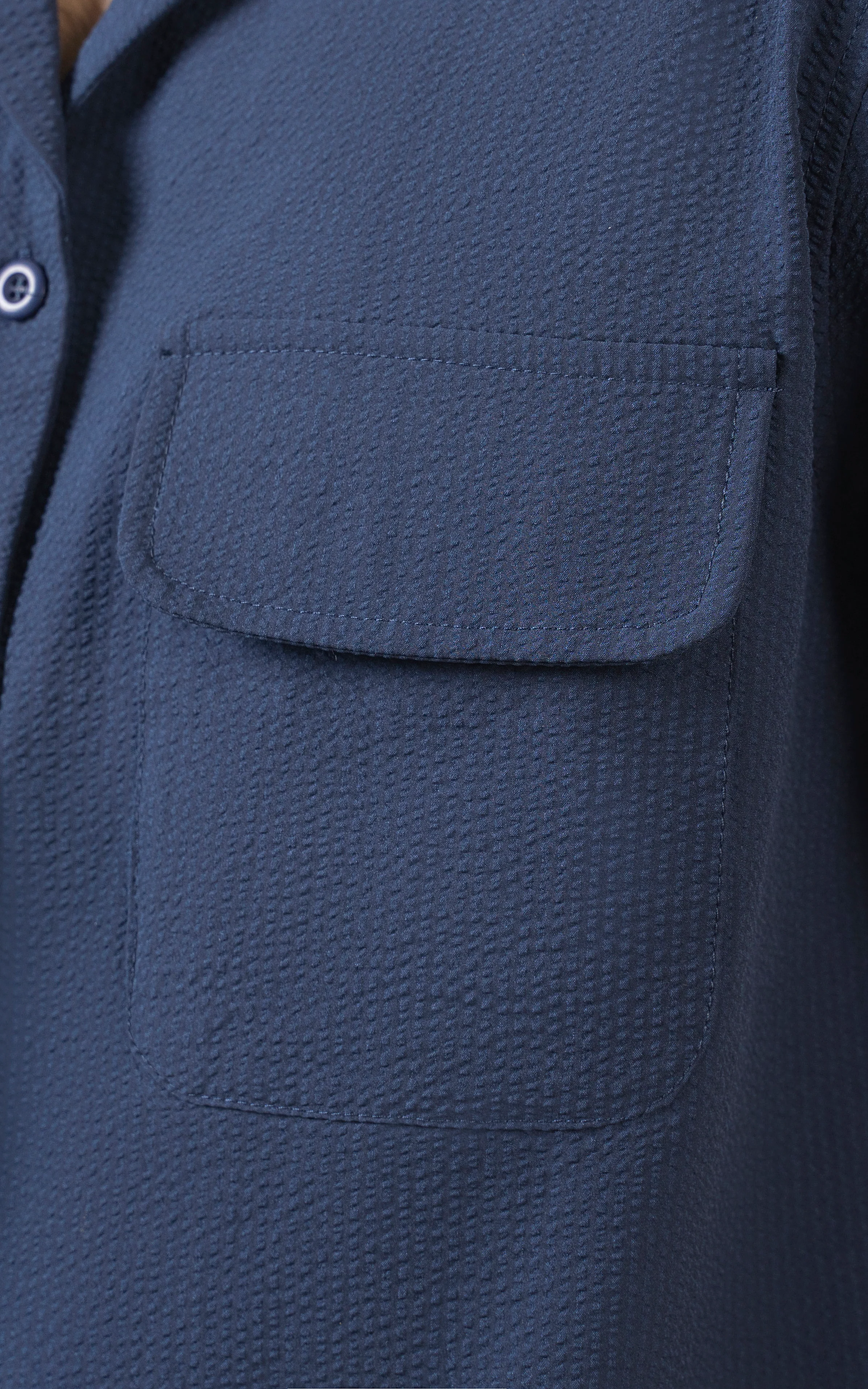 CUBAN COLLAR SHIRT NAVY - Image 5